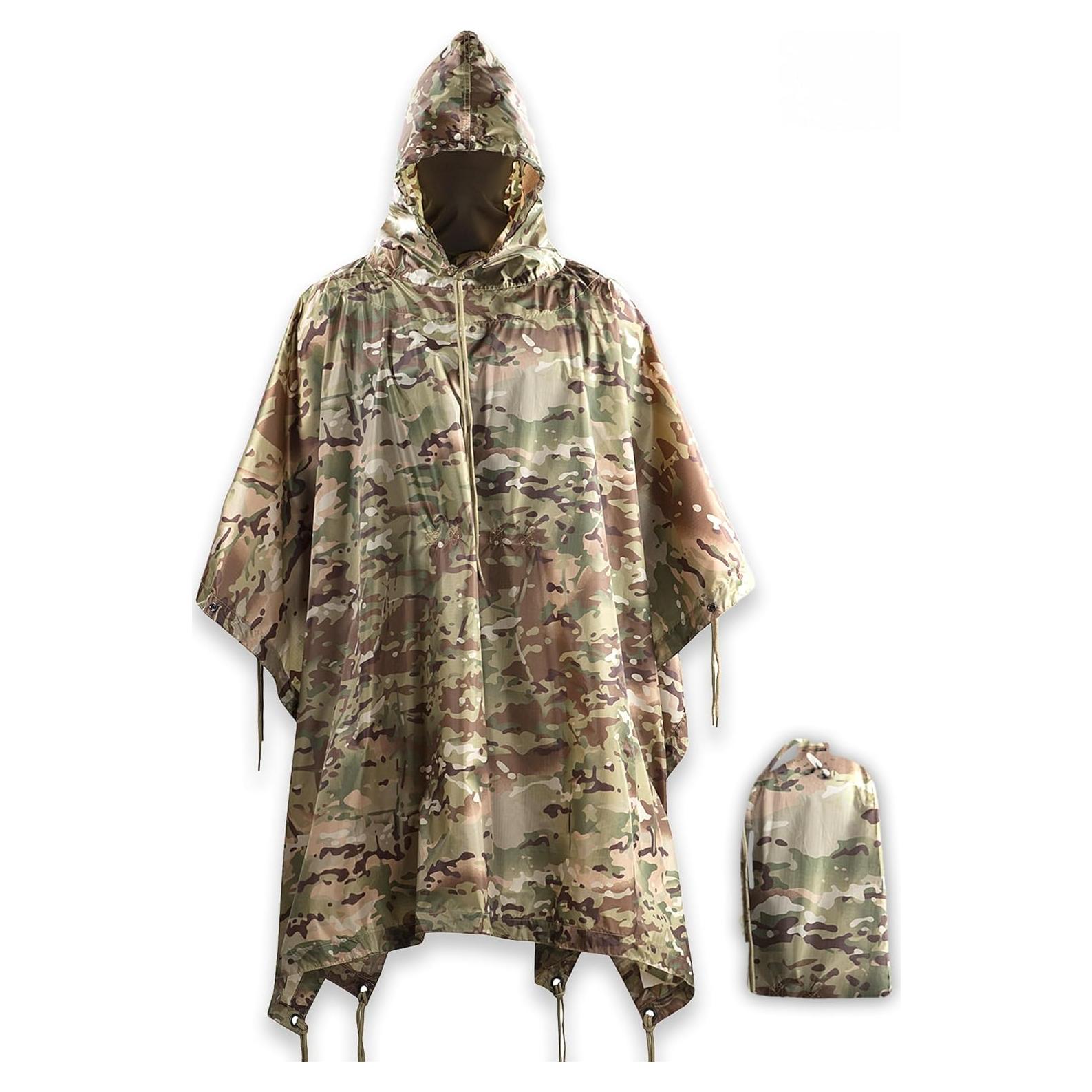 Poncho Táctico Impermeable M-Tac Unisex Camo para Senderismo