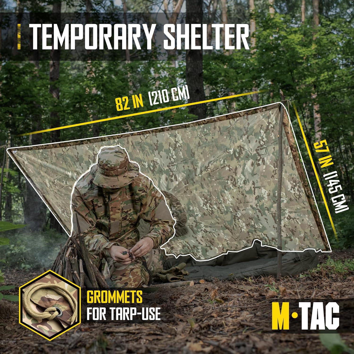 Poncho Táctico Impermeable M-Tac Unisex Camo para Senderismo