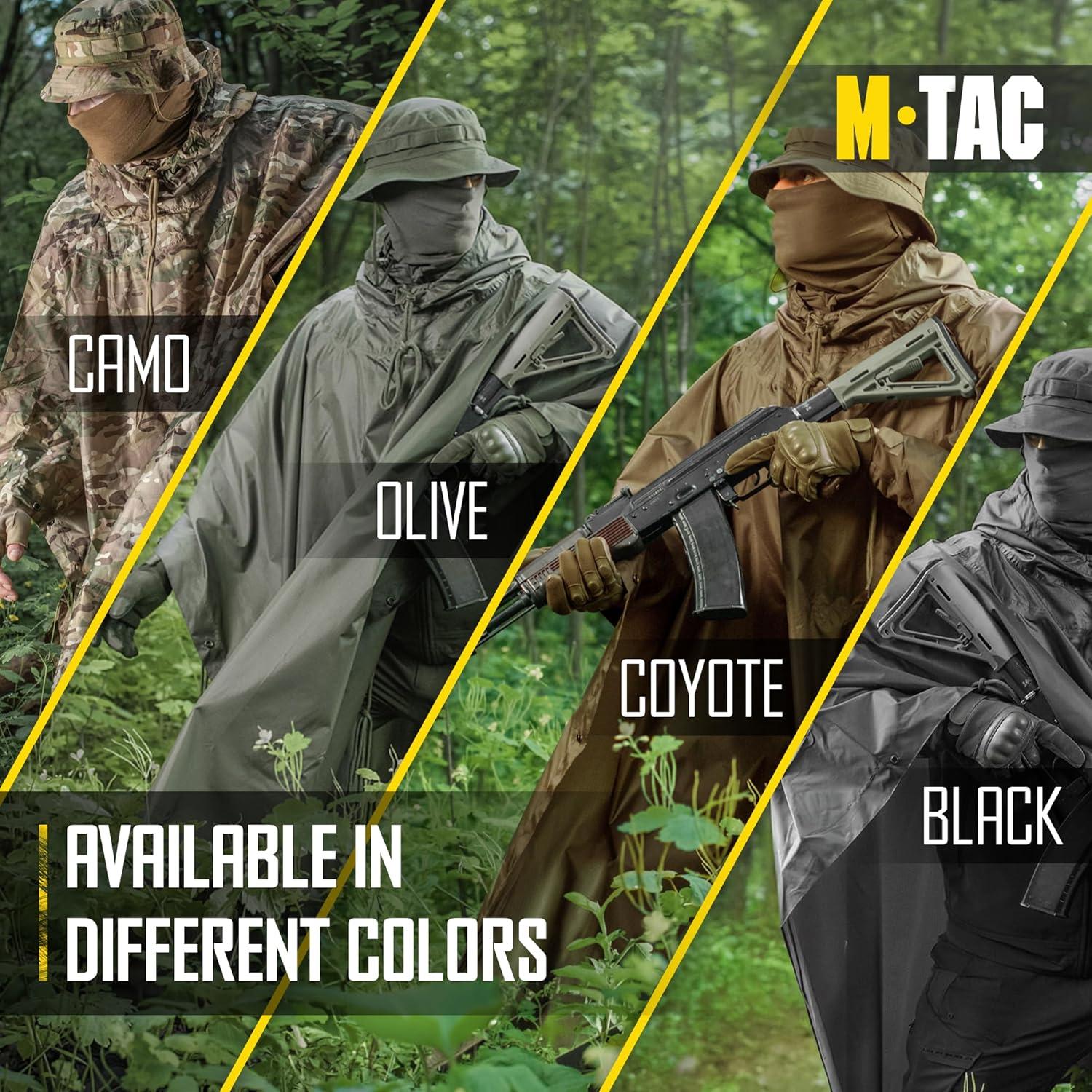 Poncho Táctico Impermeable M-Tac Unisex Camo para Senderismo