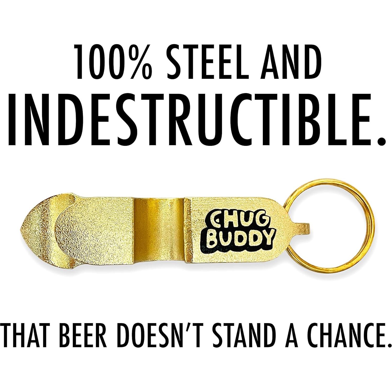 Abridor de Latas 4 en 1 Chug Buddy Dorado - Herramienta Multiuso