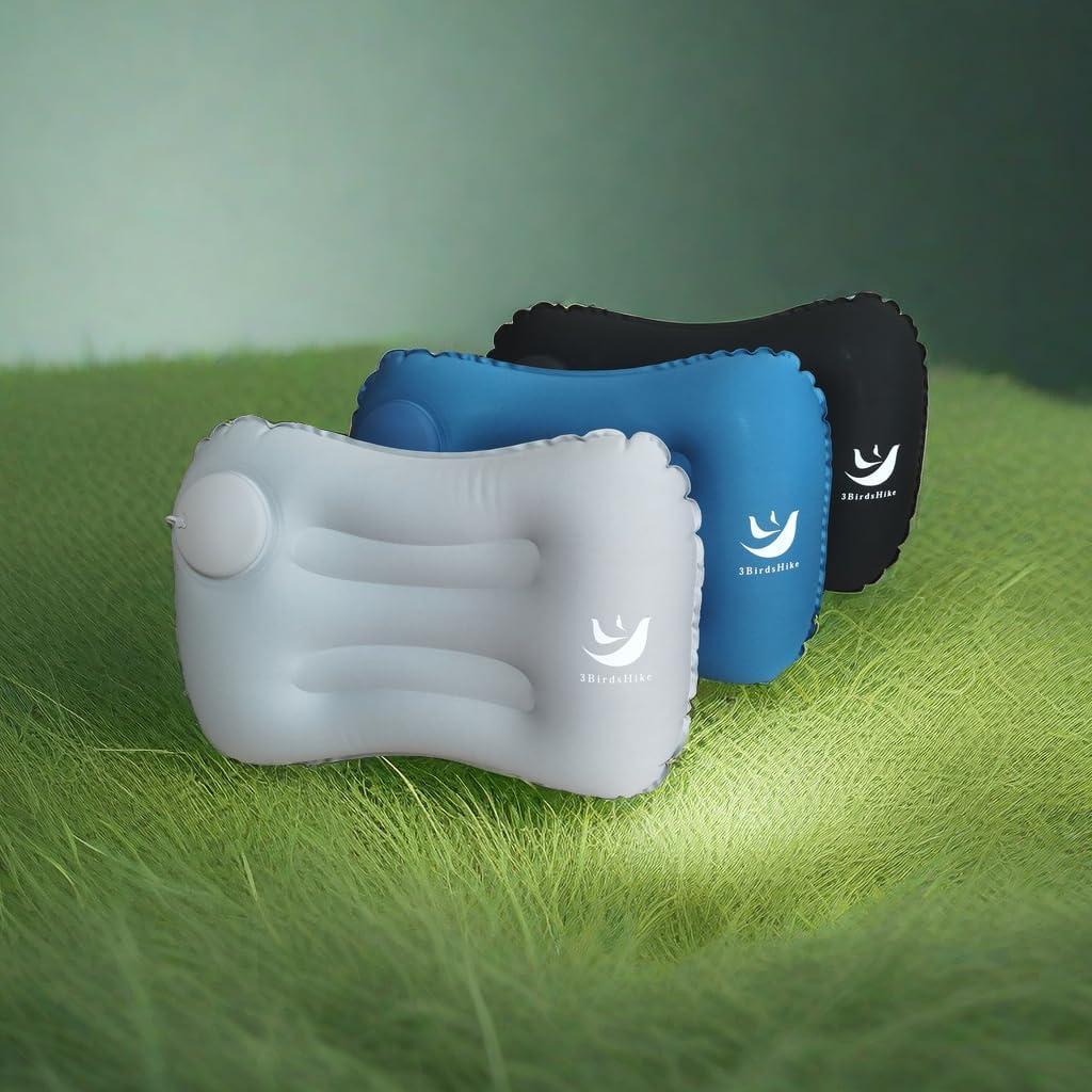 Set de 2 Almohadas Inflables 3BirdsHike para Camping - Negro
