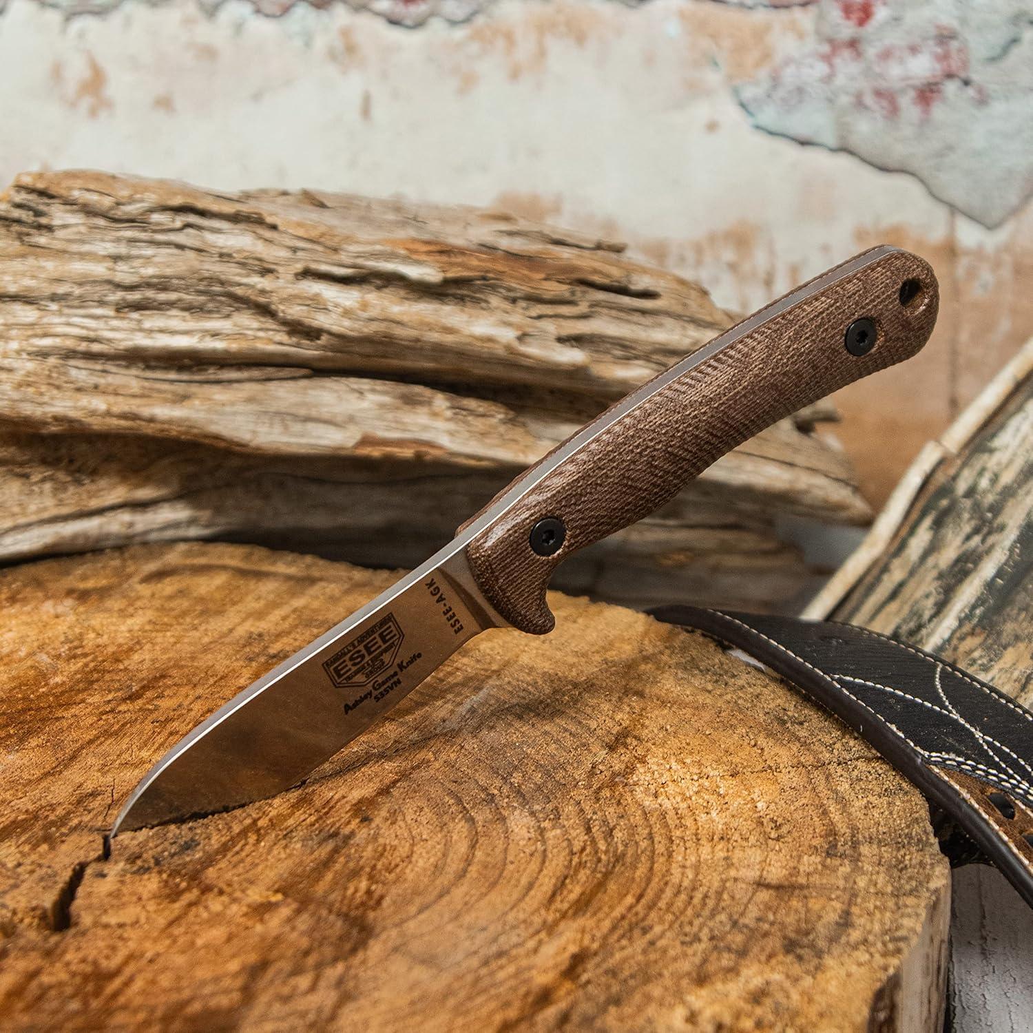 Cuchillo de Caza ESEE AGK con Funda Kydex 20.96 cm Marrón