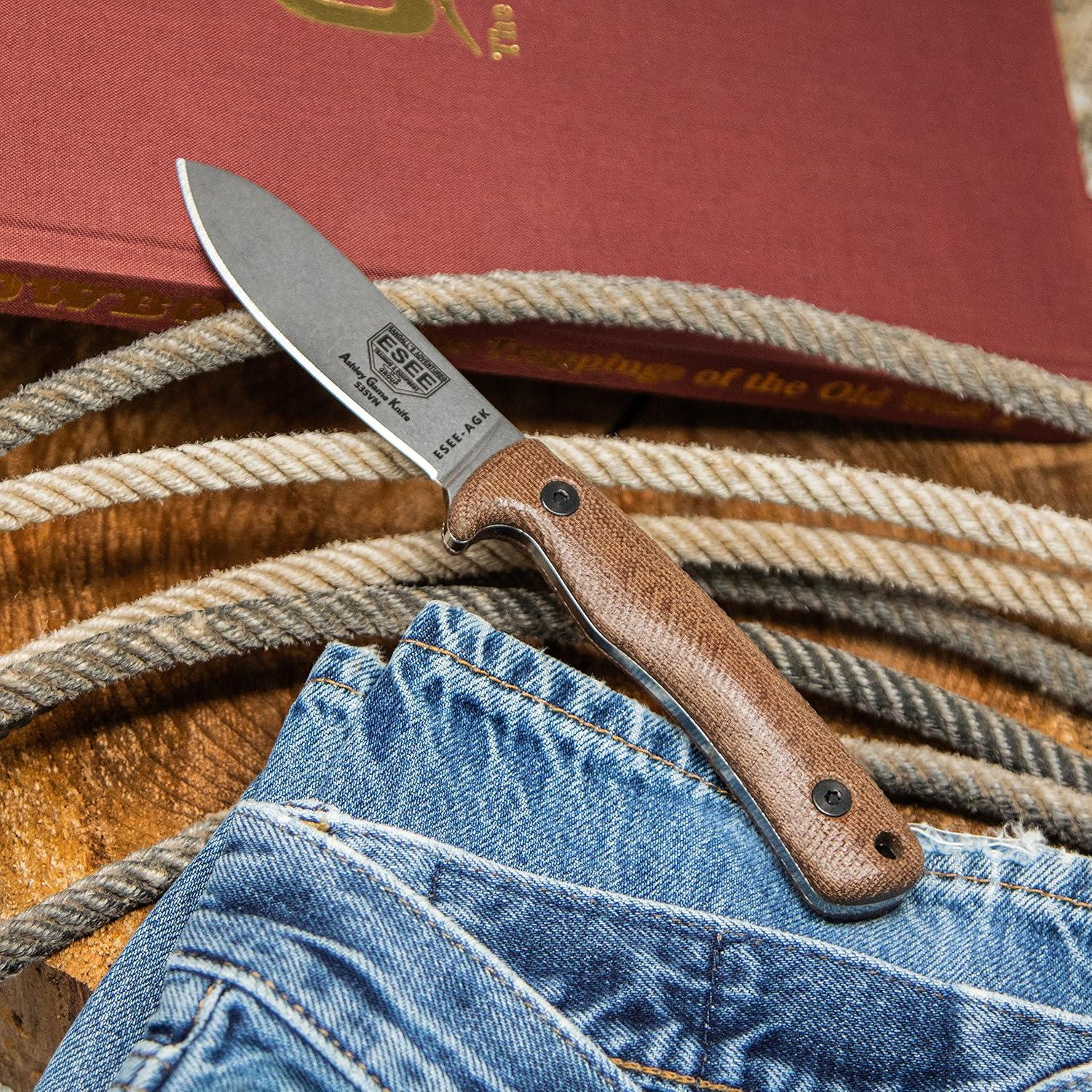 Cuchillo de Caza ESEE AGK con Funda Kydex 20.96 cm Marrón