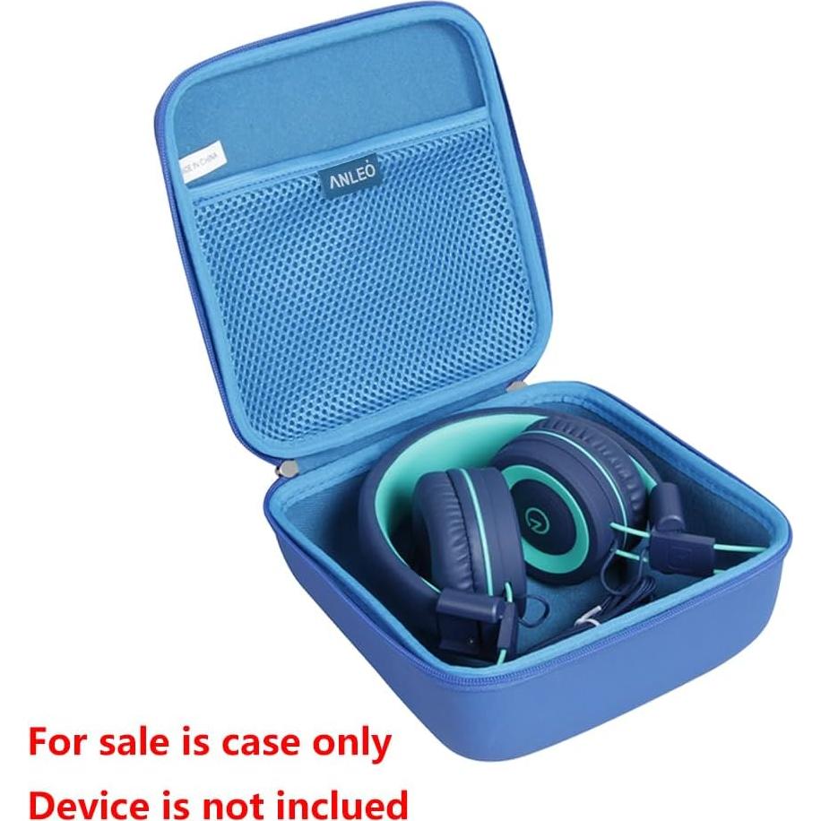Funda Dura de Viaje Anleo para Auriculares Infantiles Negro