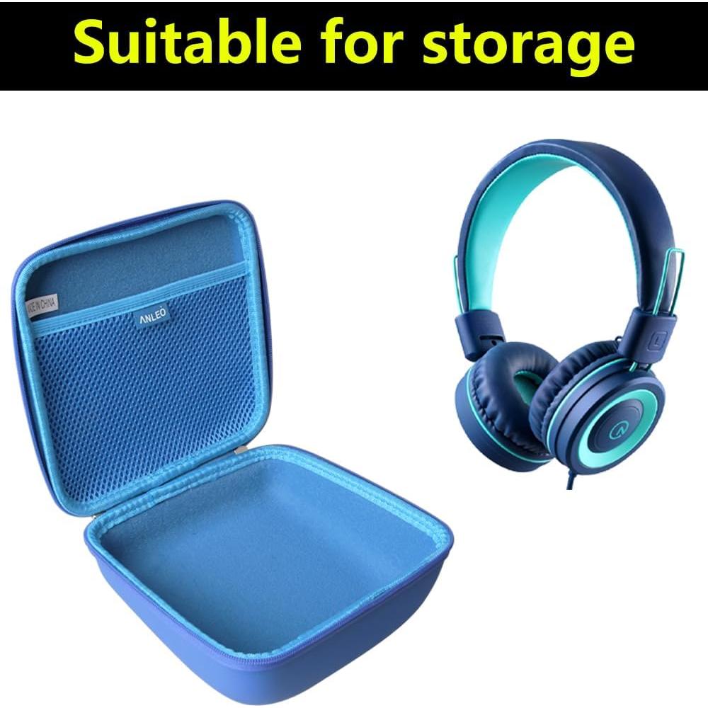 Funda Dura de Viaje Anleo para Auriculares Infantiles Negro