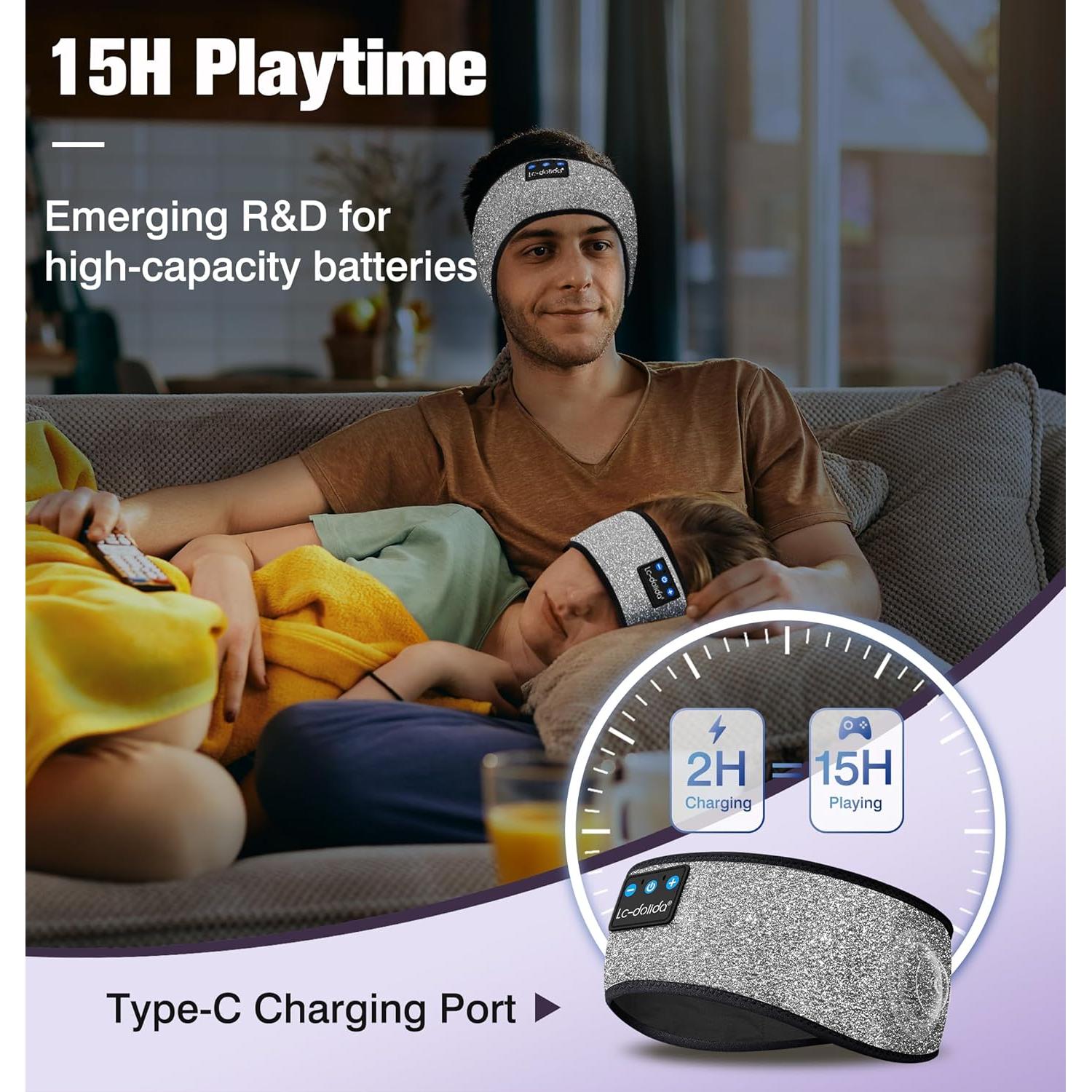 Auriculares Bluetooth 5.4 LC-dolida con Banda para la Cabeza