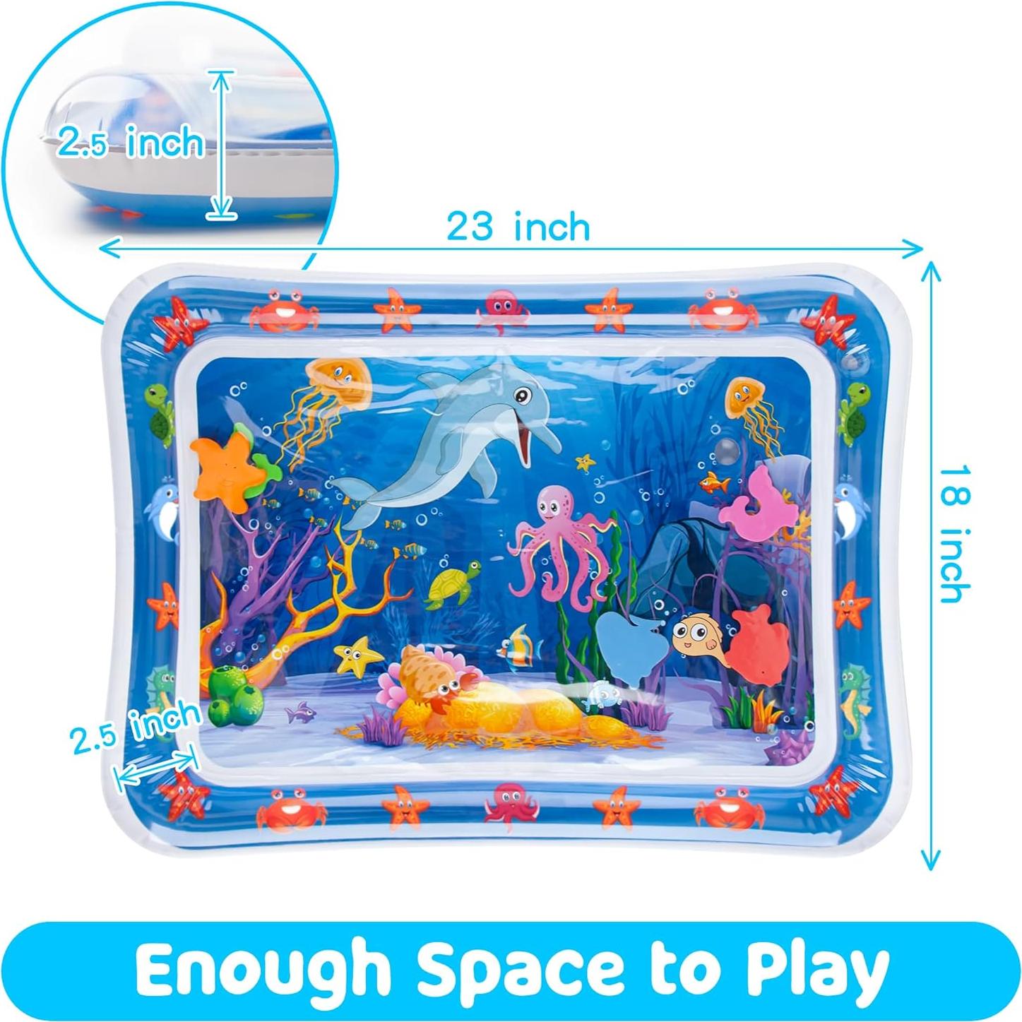 Alfombra de Agua Inflable para Bebés Azul YE-01 66x50 cm