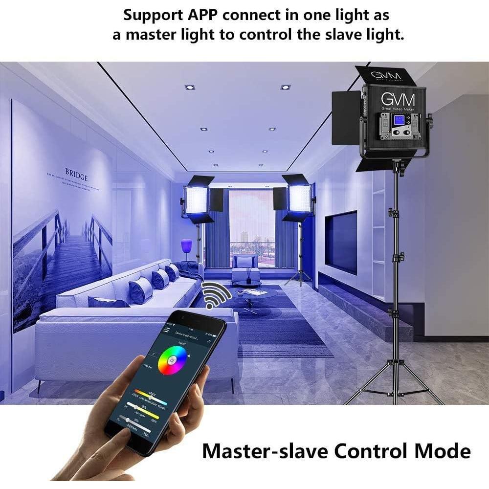 Luces de Video LED RGB GVM 50W con Control APP y Soporte Ajustable