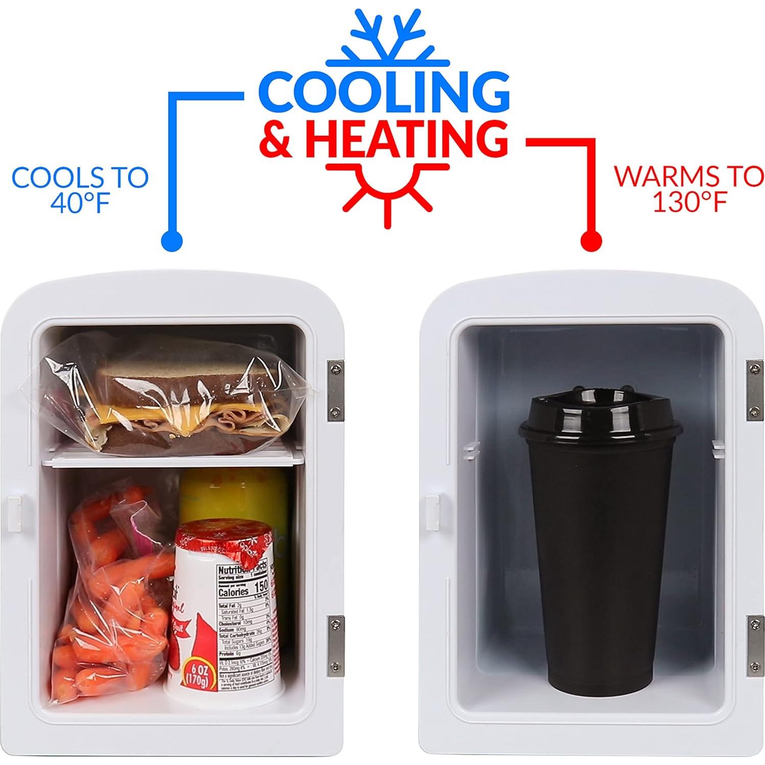 Mini Nevera y Calentador Nostalgia 6 Latas 3.96L Negra