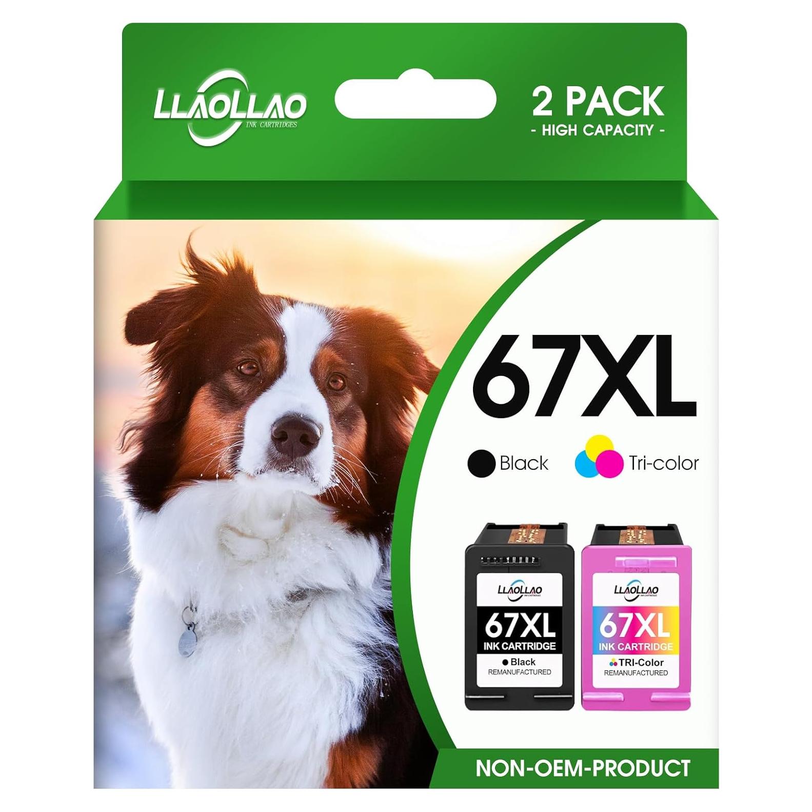 Cartucho de Tinta Remanufacturado LLAOLLAO 67XL Negro y Tricolor