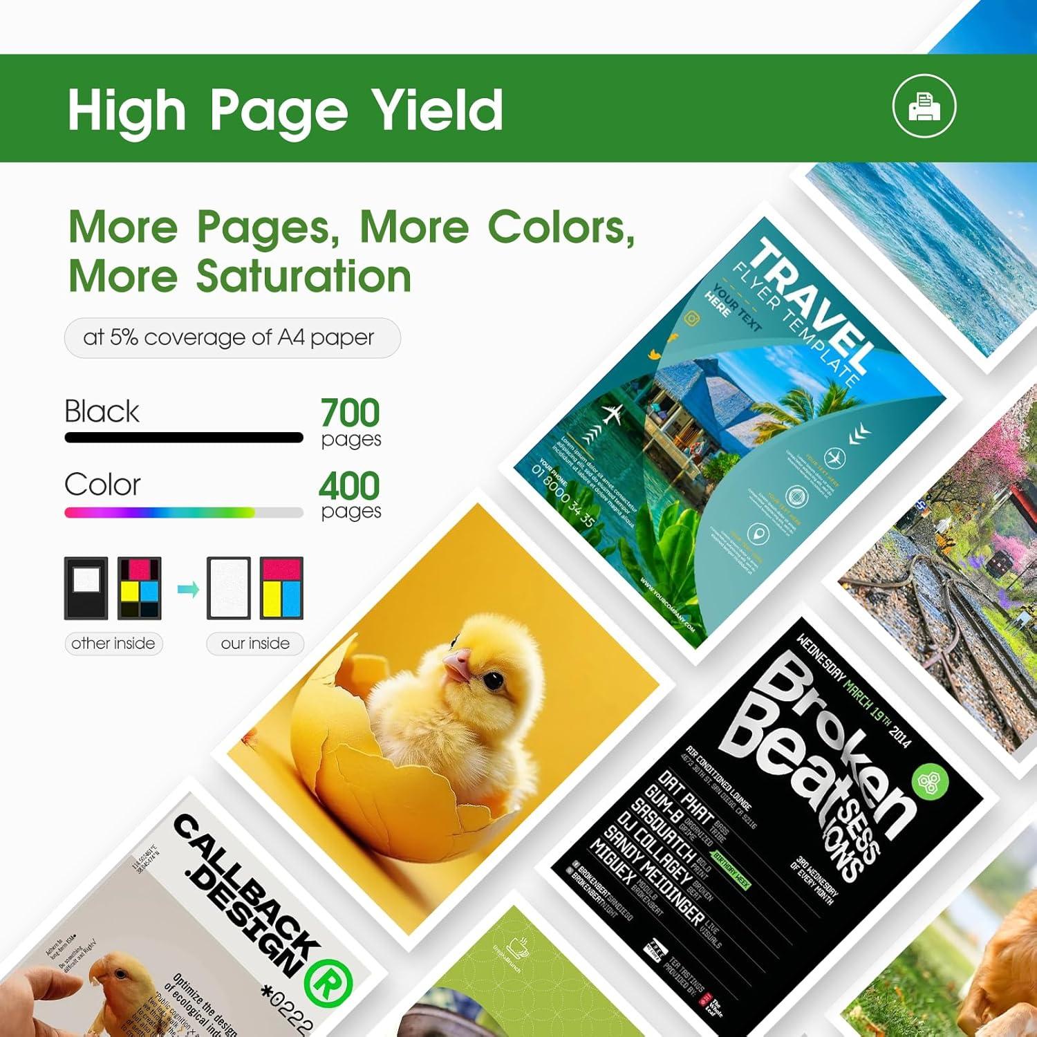 Cartucho de Tinta Remanufacturado LLAOLLAO 67XL Negro y Tricolor