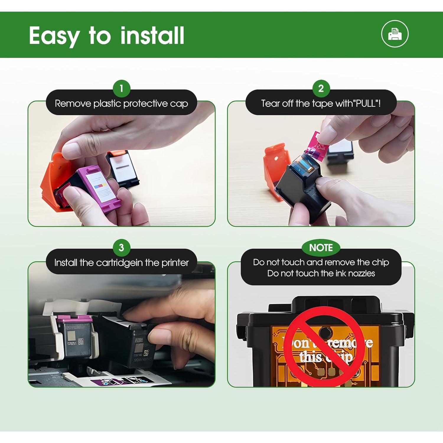 Cartucho de Tinta Remanufacturado LLAOLLAO 67XL Negro y Tricolor