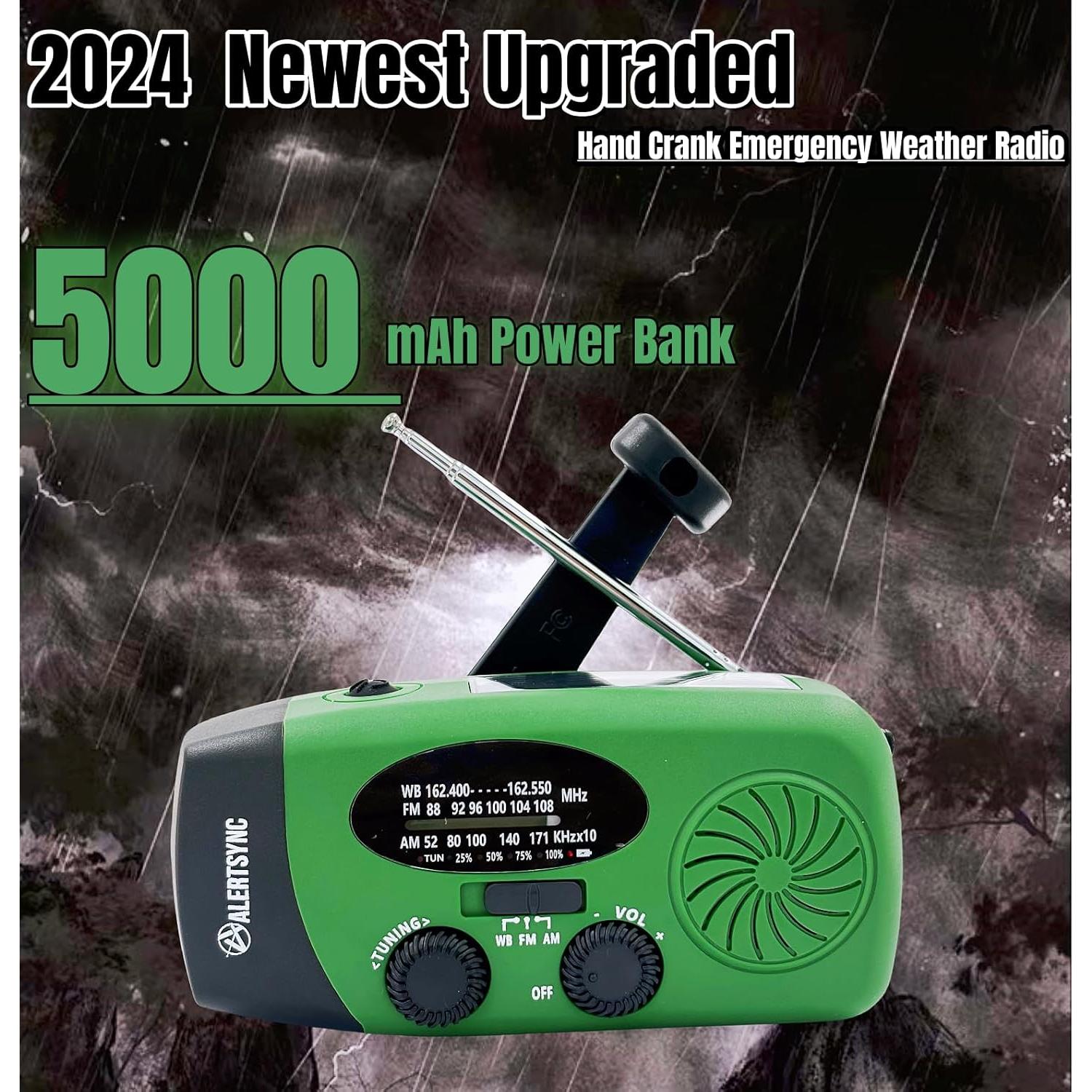 Radio de Emergencia EKT con Manivela 5000mAh y Linterna LED