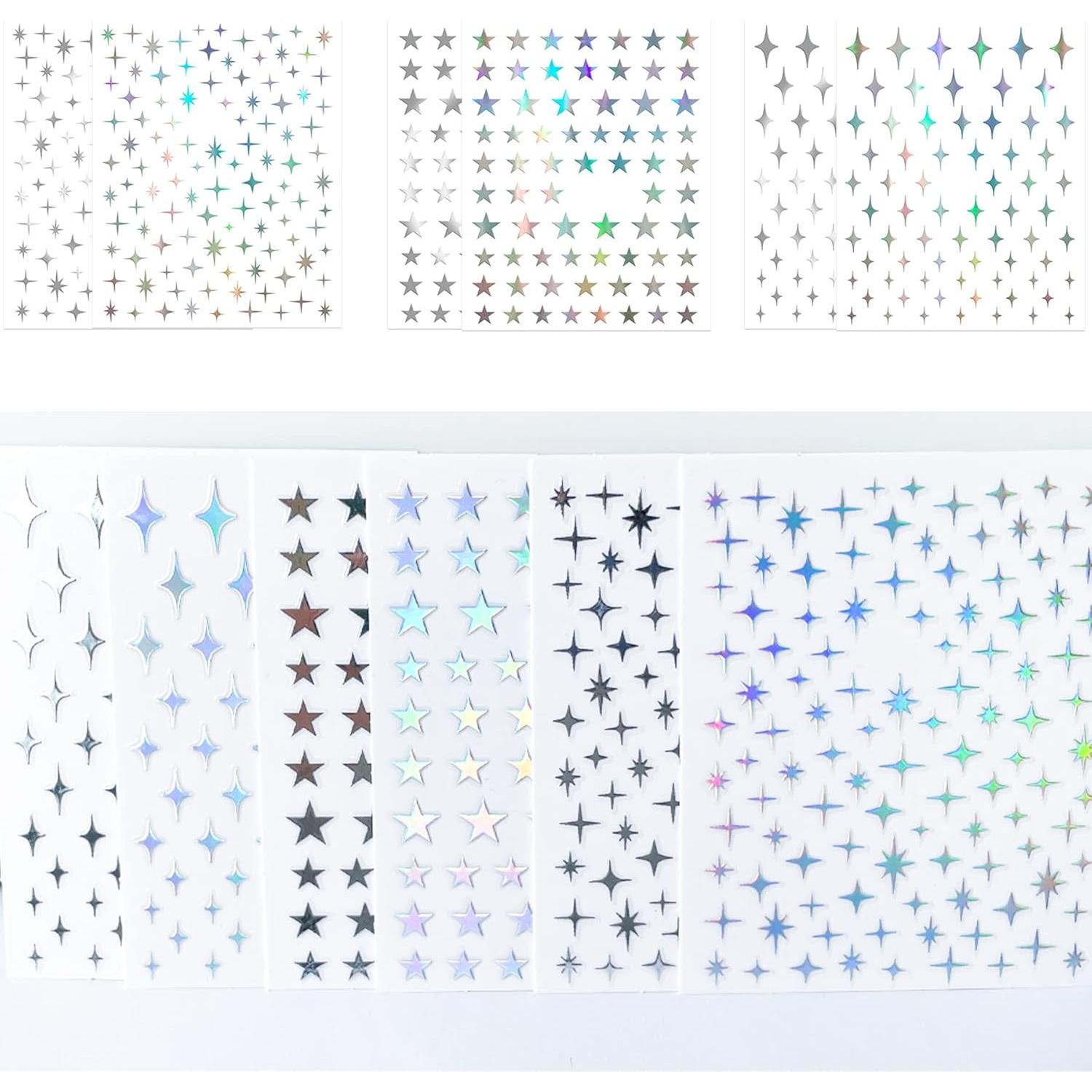 Calcomanías de Uñas IHUKEIT Aurora Plateadas - 6 Piezas