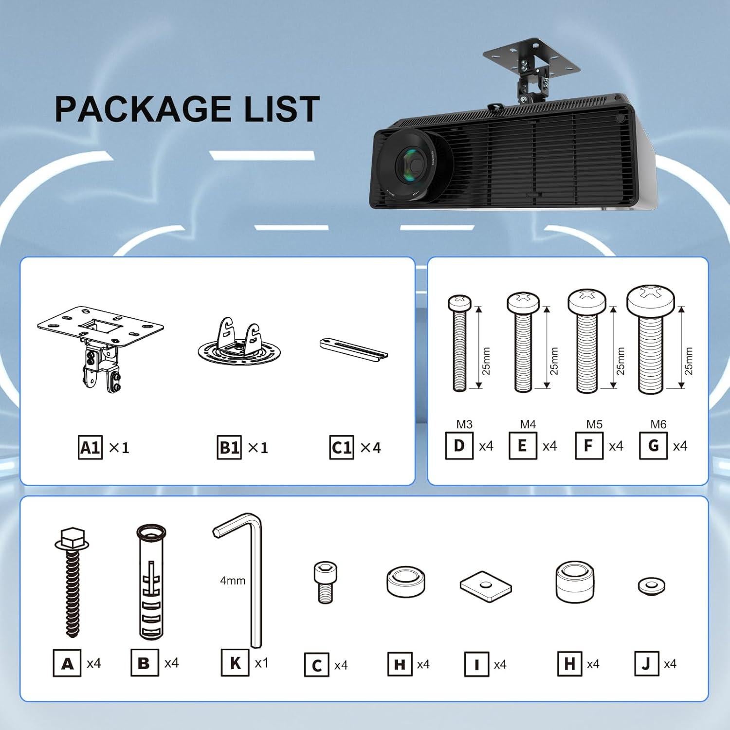 Soporte de Proyector Universal XINLEI PR14B Ajustable Negro