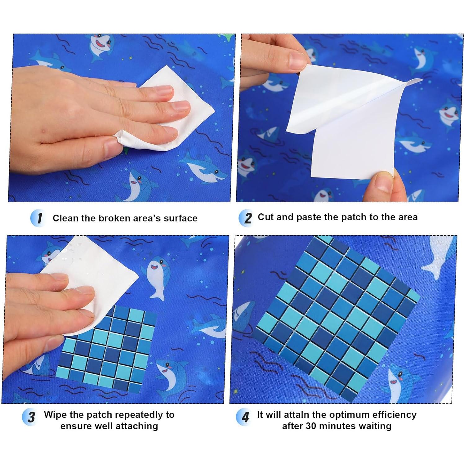 Kit de Parche de Reparación de Vinilo Syhood 71x102cm Azul Verde