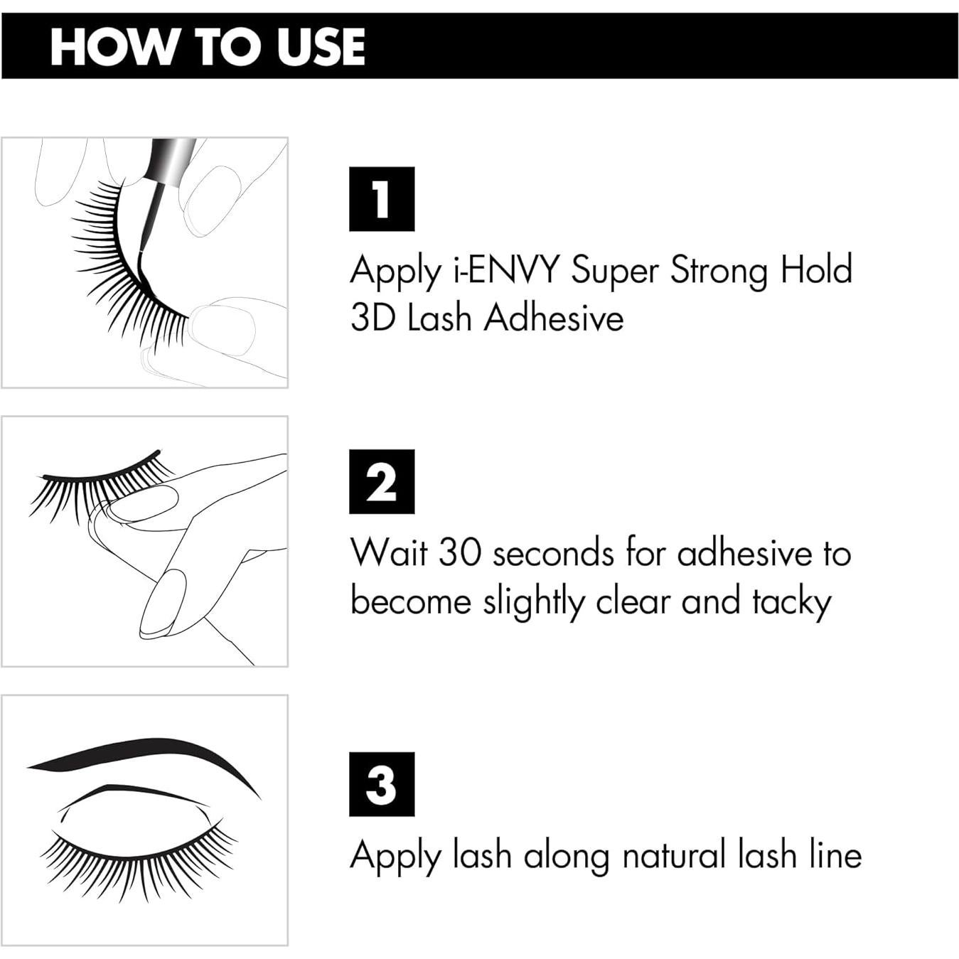 Adhesivo para Pestañas Postizas KISS 3D Negro Hipoalergénico