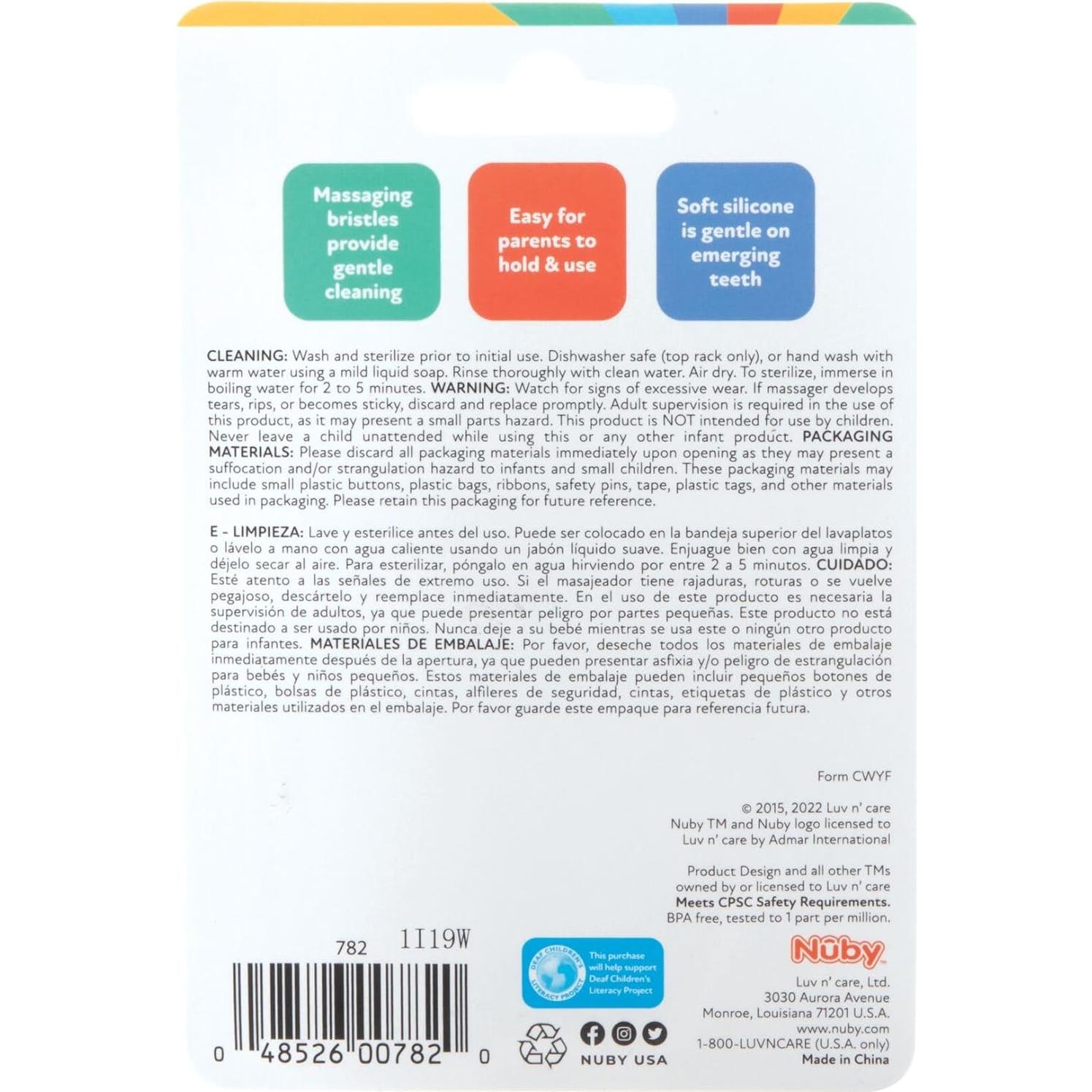 Masajeador de Encías Nuby NanaNubs 100% Silicona 1 Cuenta