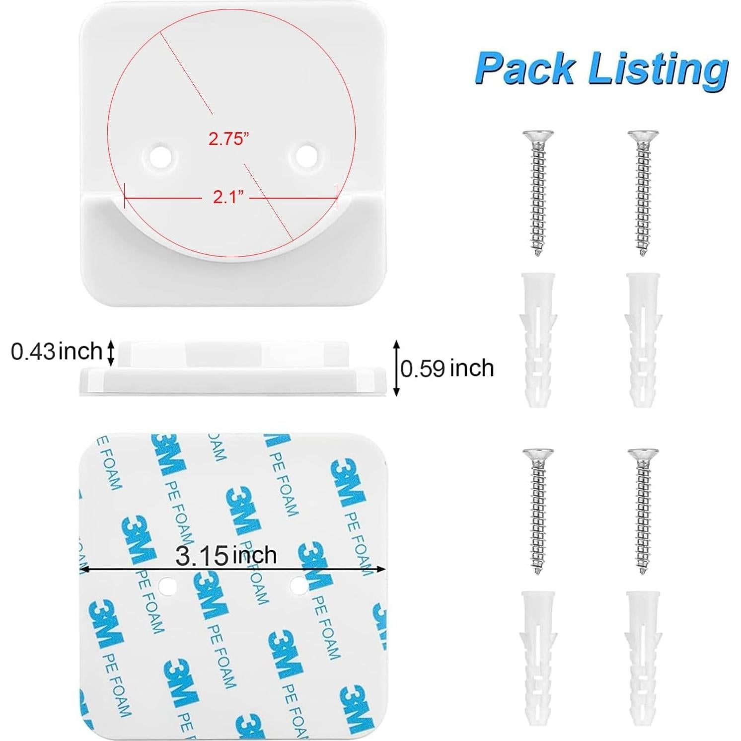 ICERO Adhesive Shower Curtain Rod Holder | No Drilling, Sticking them up Or Easy places to drill for a fixture | Strong Hold | 2 Pack, Black (Rod Not Included)