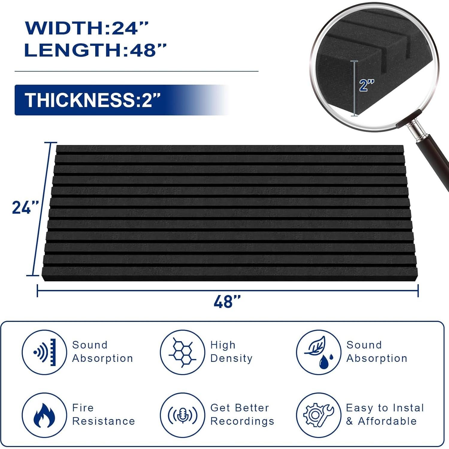 Paneles Acústicos de Espuma Aislante 121.9x61cm - 2 Piezas