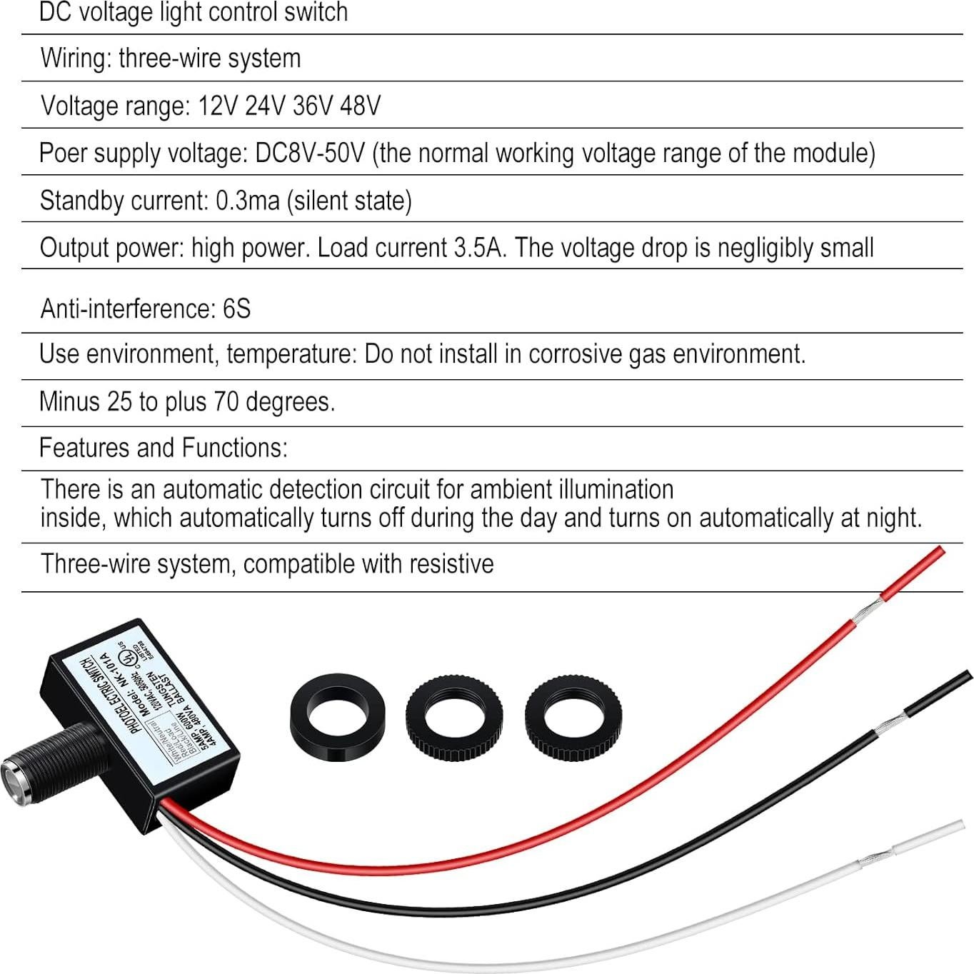 Paquete de 4 Interruptores de Luz con Sensor Fotoeléctrico 220V