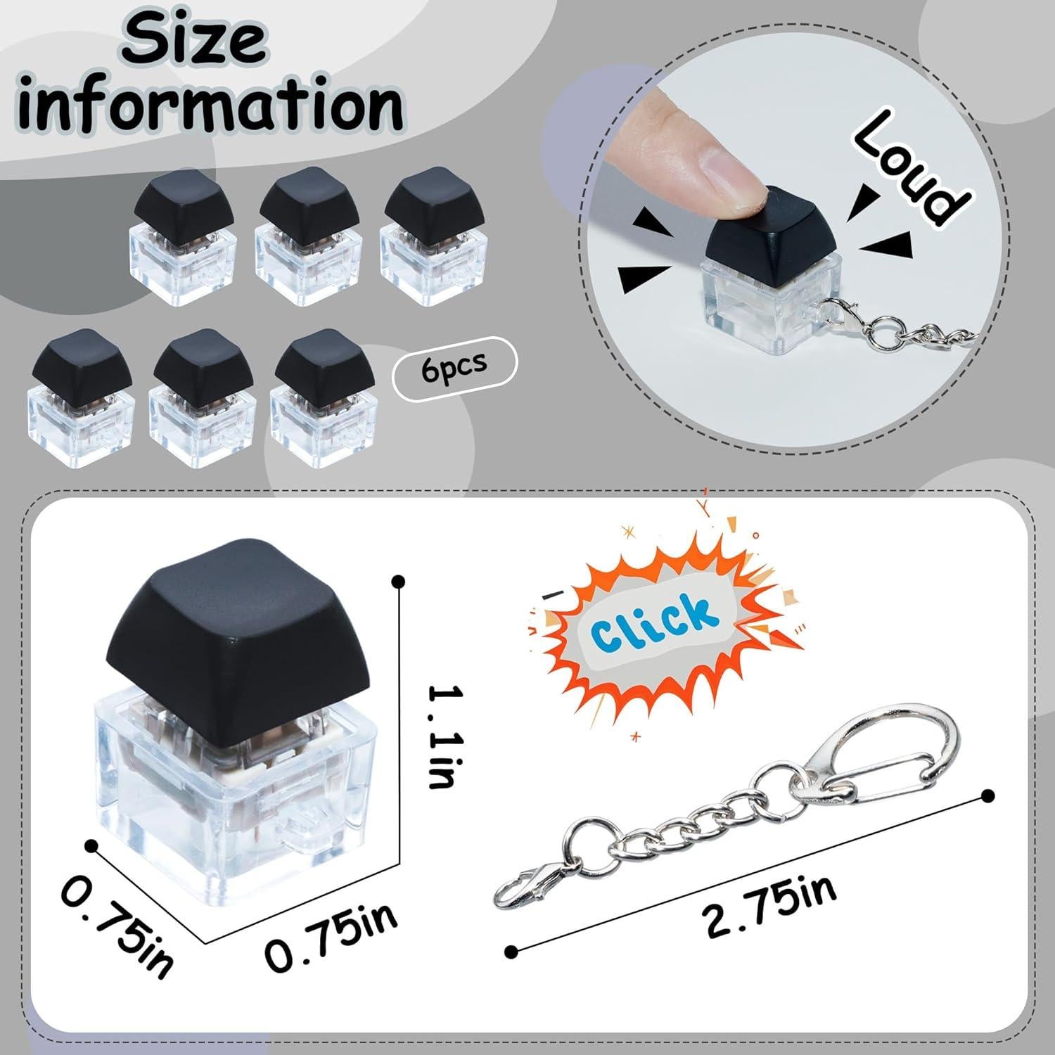 Paquete de 6 Juguetes Antiestrés de Teclado XiawaLangzhuo Negro