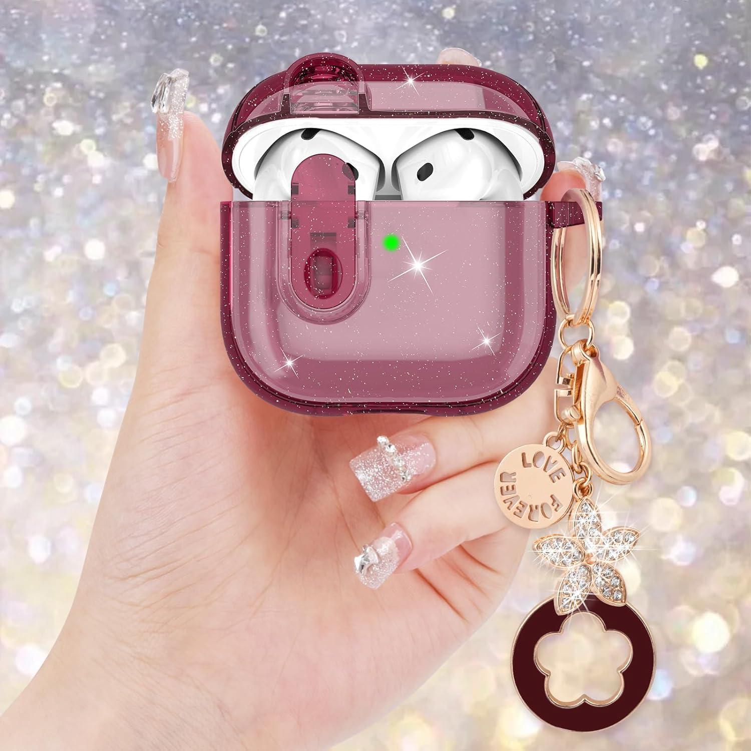 Funda bling VISOOM para AirPods 4ta Generación - Burdeos