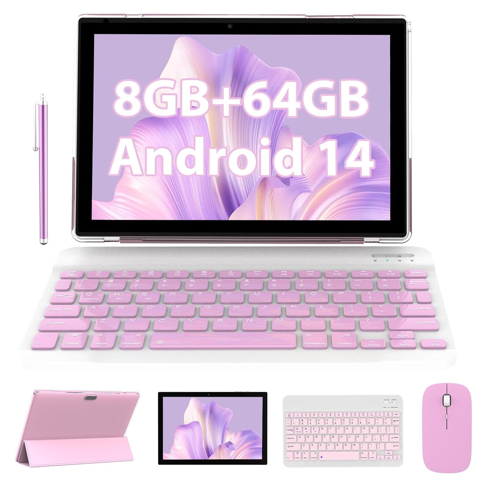 Tableta ATOZEE 10" 2 en 1 Android 14 con teclado y ratón