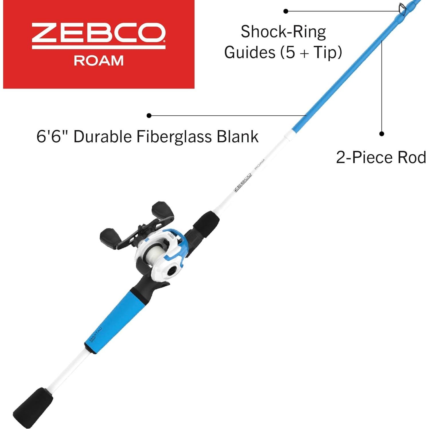 Combo de Caña de Pescar y Carrete Zebco Roam 2 Piezas 198 cm