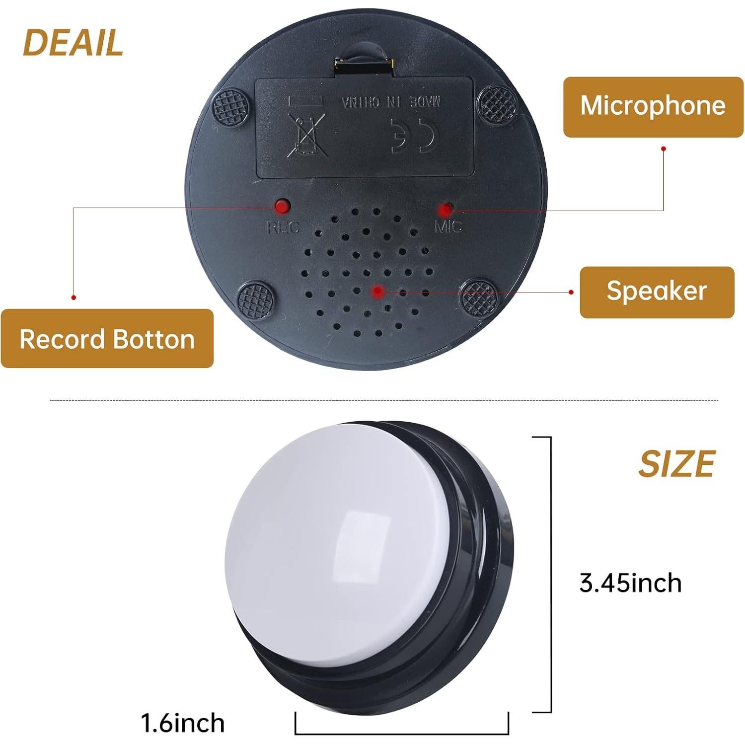 Botón de Grabación de Voz PELTEFLU 30 Segundos para Mascotas