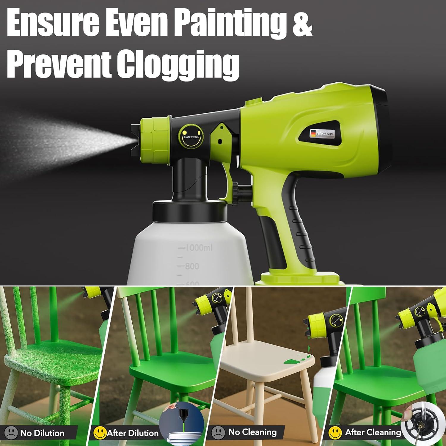 Pulverizador de pintura inalámbrico Histely 1000ml 18V HVLP