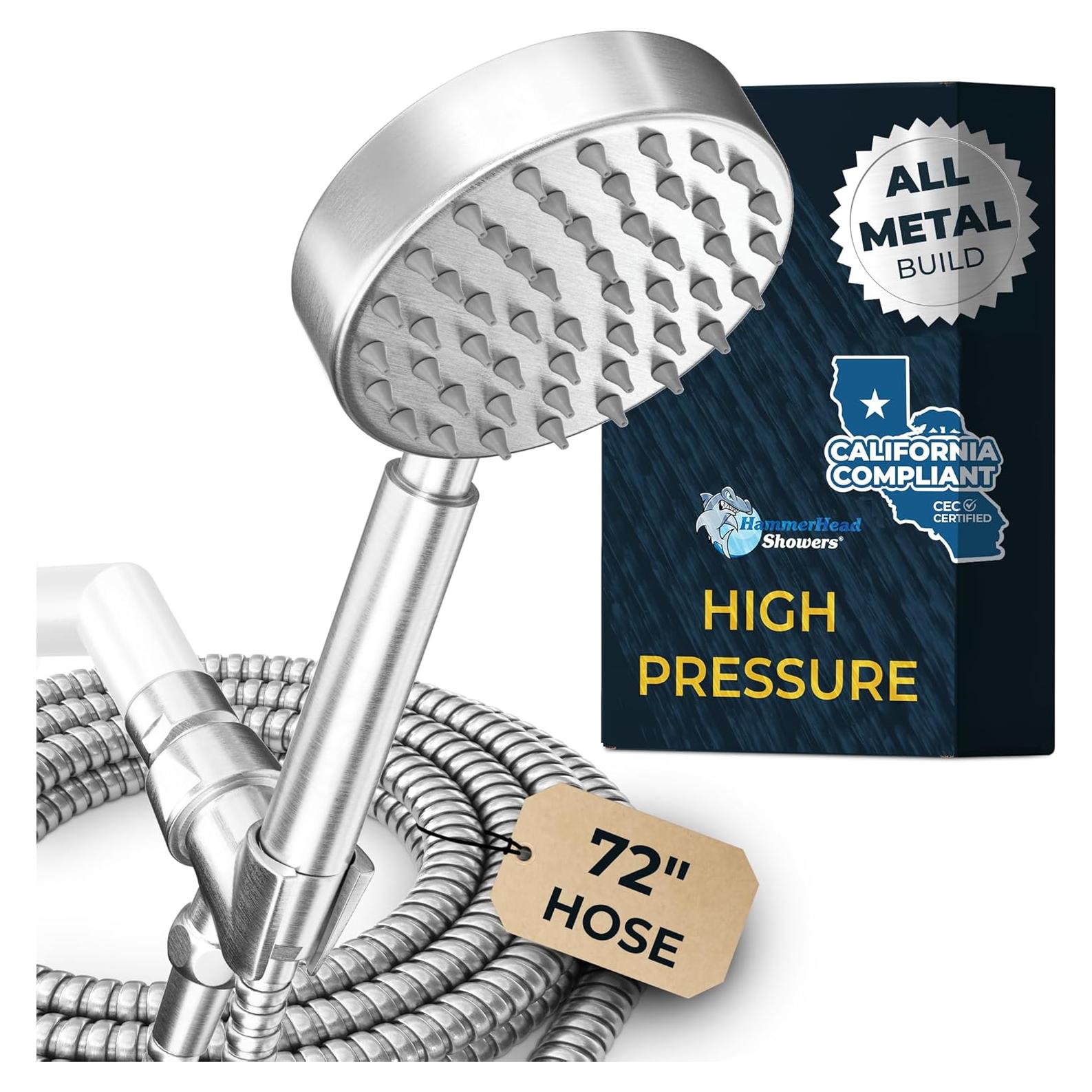 Cabezal de Ducha Handheld HammerHead Showers Níquel Cepillado 1.75 GPM