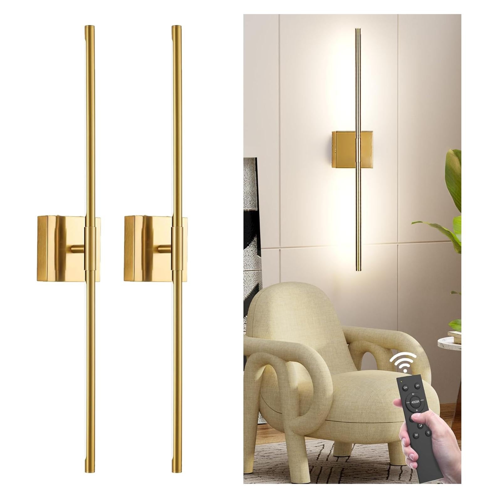 Lámpara de Pared LED Recargable Gift4U 80cm Dorado
