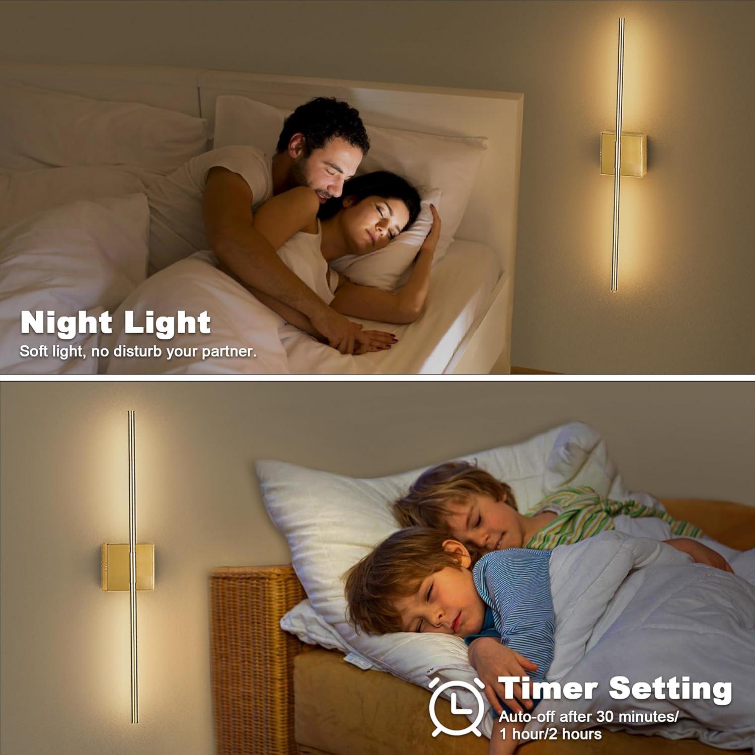 Lámpara de Pared LED Recargable Gift4U 80cm Dorado