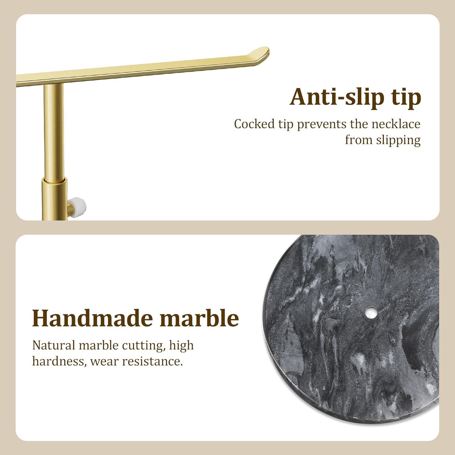 Soporte de Joyería Josmimic T-Bar Ajustable con Base de Mármol