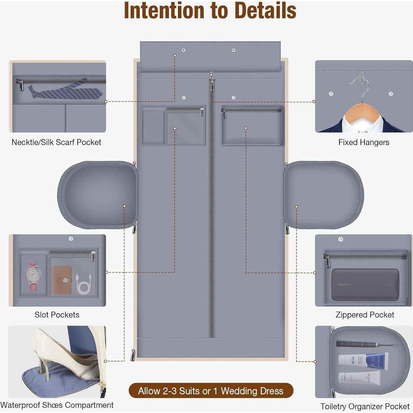 Bolsa de Ropa Grande Lekespring 64x27.9x32 cm Negra