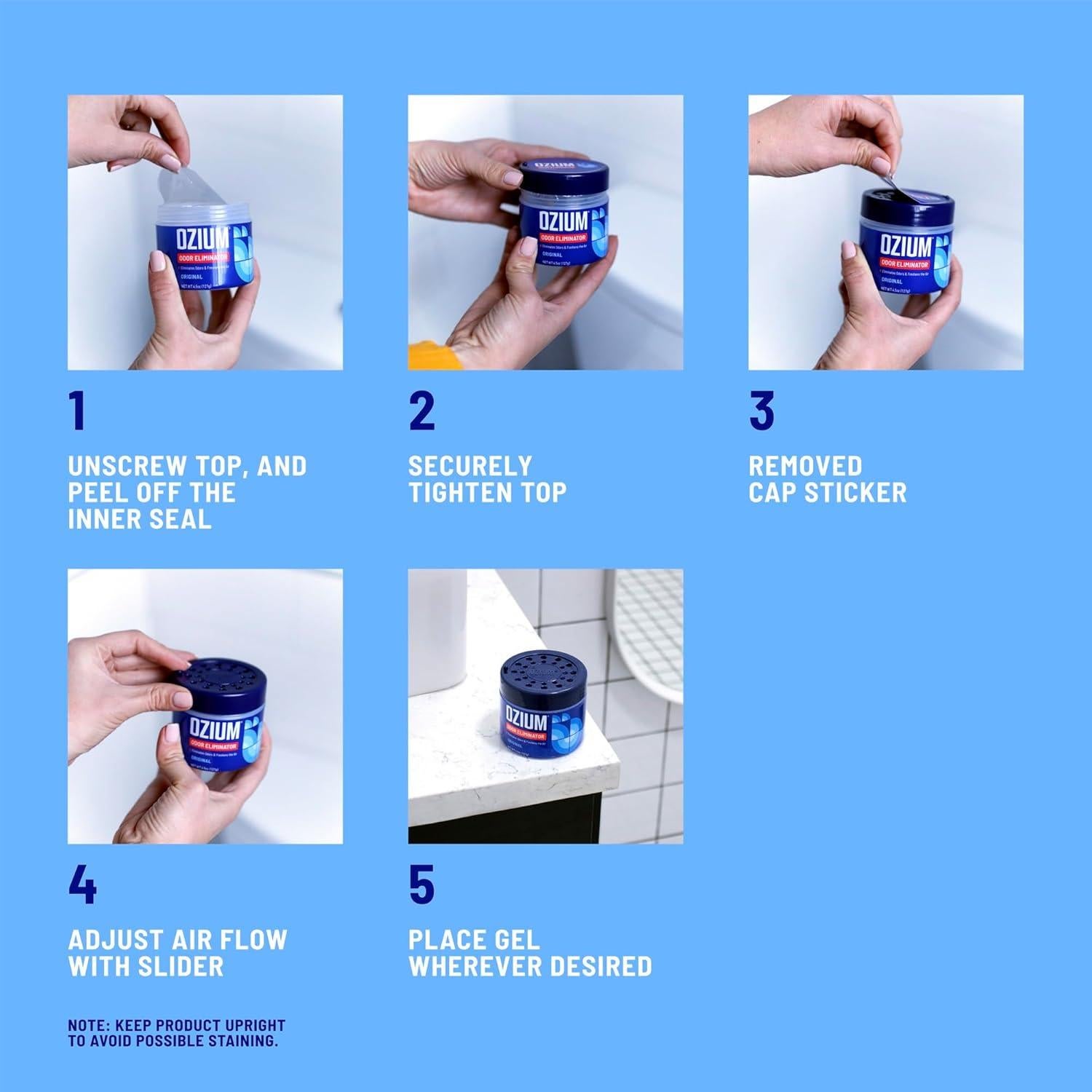 Gel Eliminador de Olores Ozium 127.57g Paquete de 4 Olor a Auto Nuevo