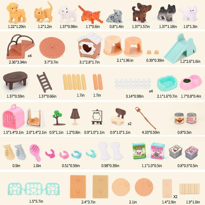 Juego de Figuras de Mascotas 67 Piezas BananMelonBM