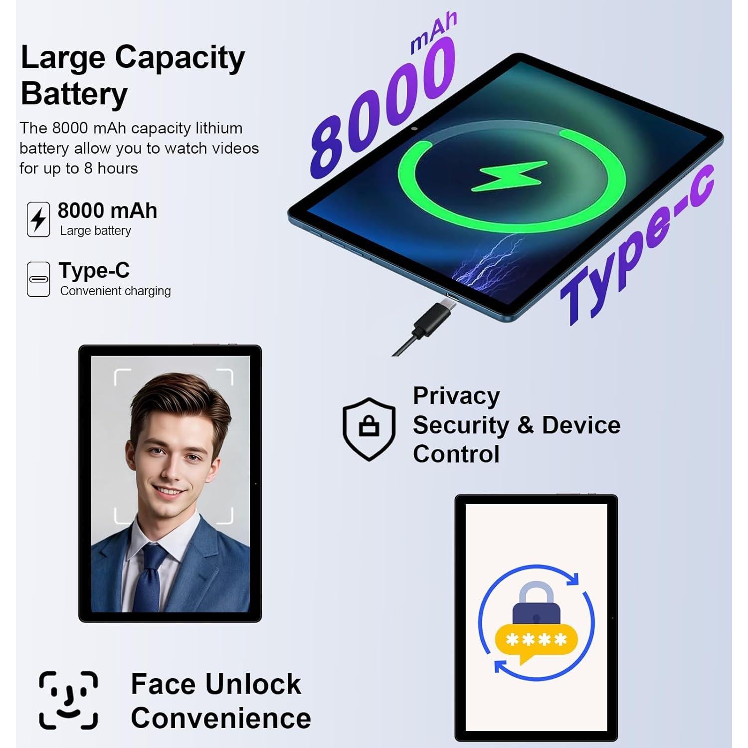 Tableta Fezawio F10 10.1" Android 14 22GB RAM 128GB ROM