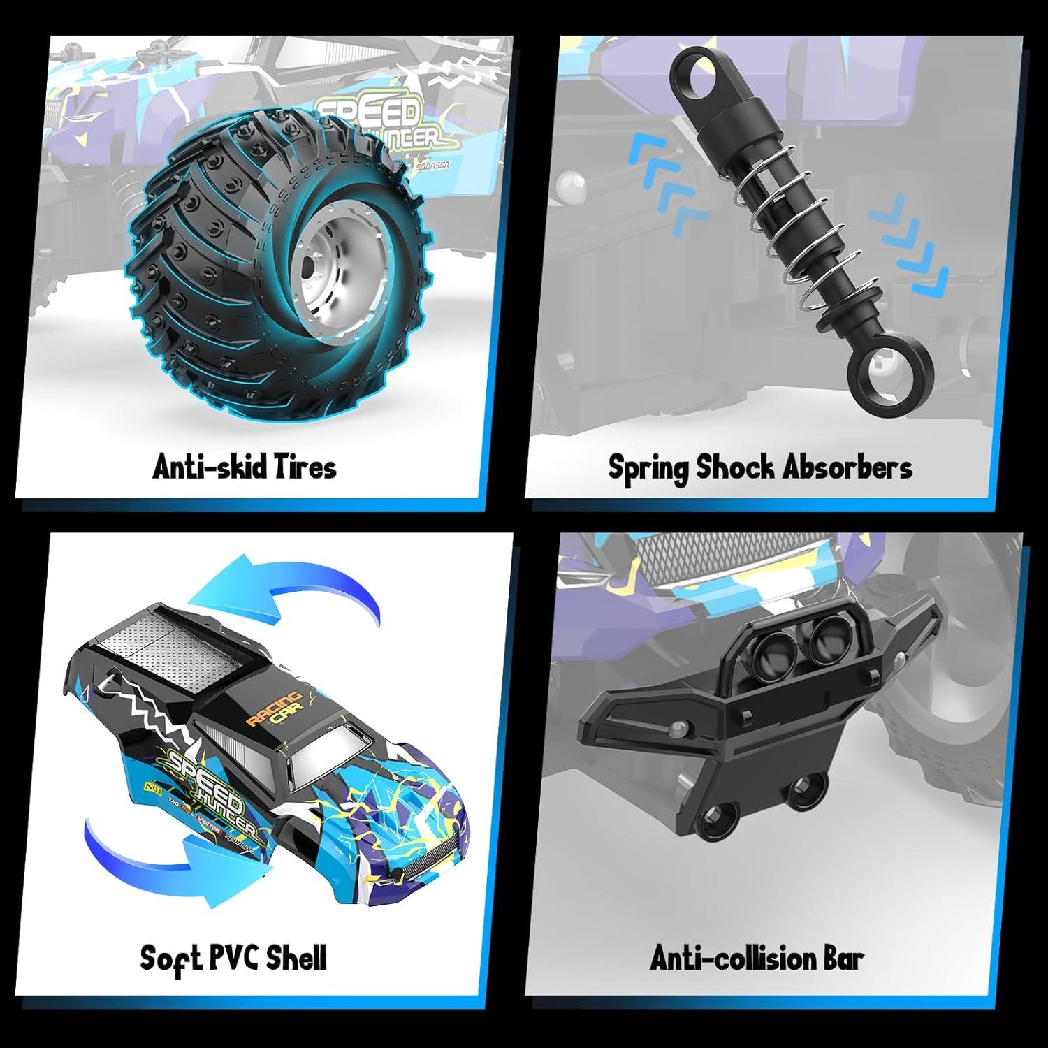 Coche RC Todo Terreno AONEPTR Azul 20KM/H 2 Baterías