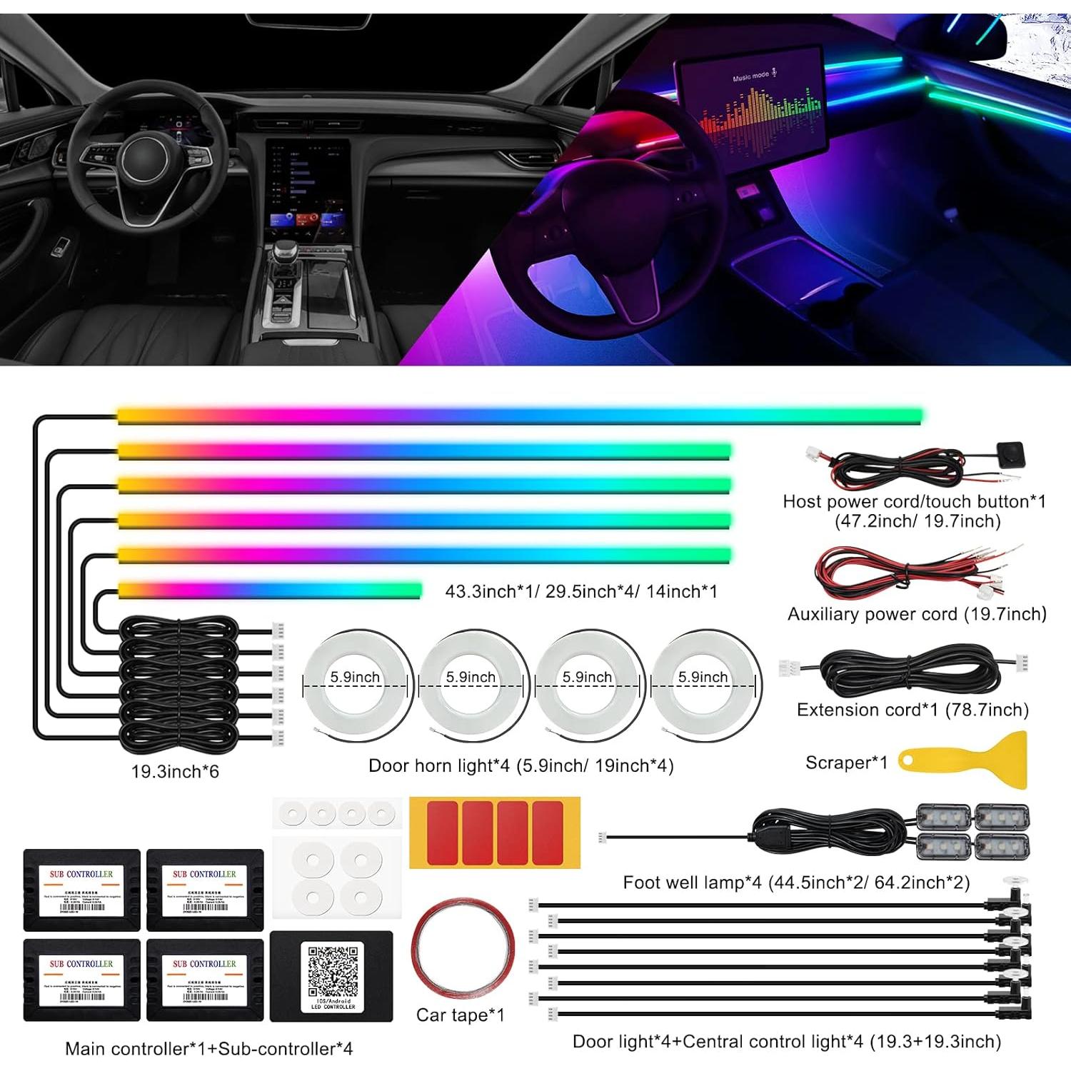 Luces LED de tira interior MAODANER Dreamcolor 22 en 1 RGB