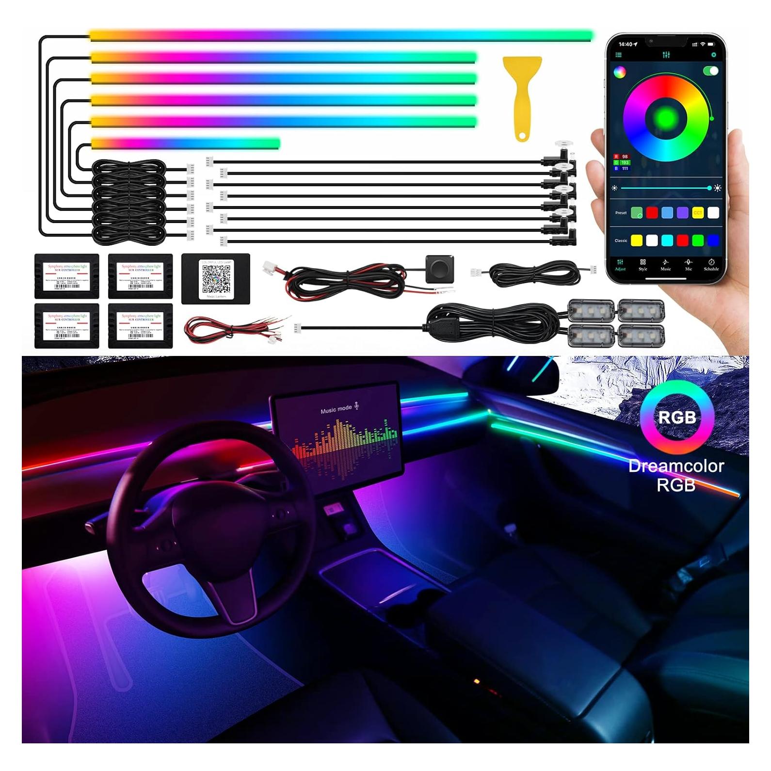 Tira LED Interior para Automóvil MAODANER Dreamcolor 18 en 1