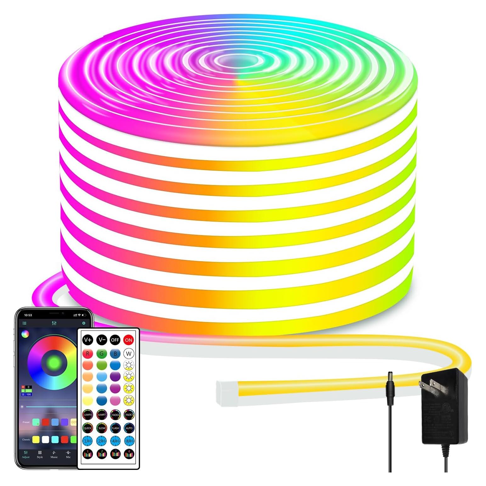 Tira de Luces LED Neón RGB 15.24m Segrass Impermeable