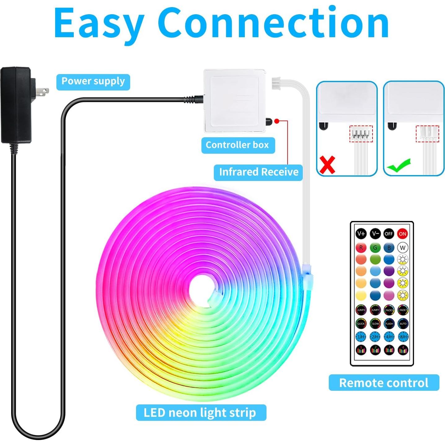 Tira de Luces LED Neón RGB 15.24m Segrass Impermeable