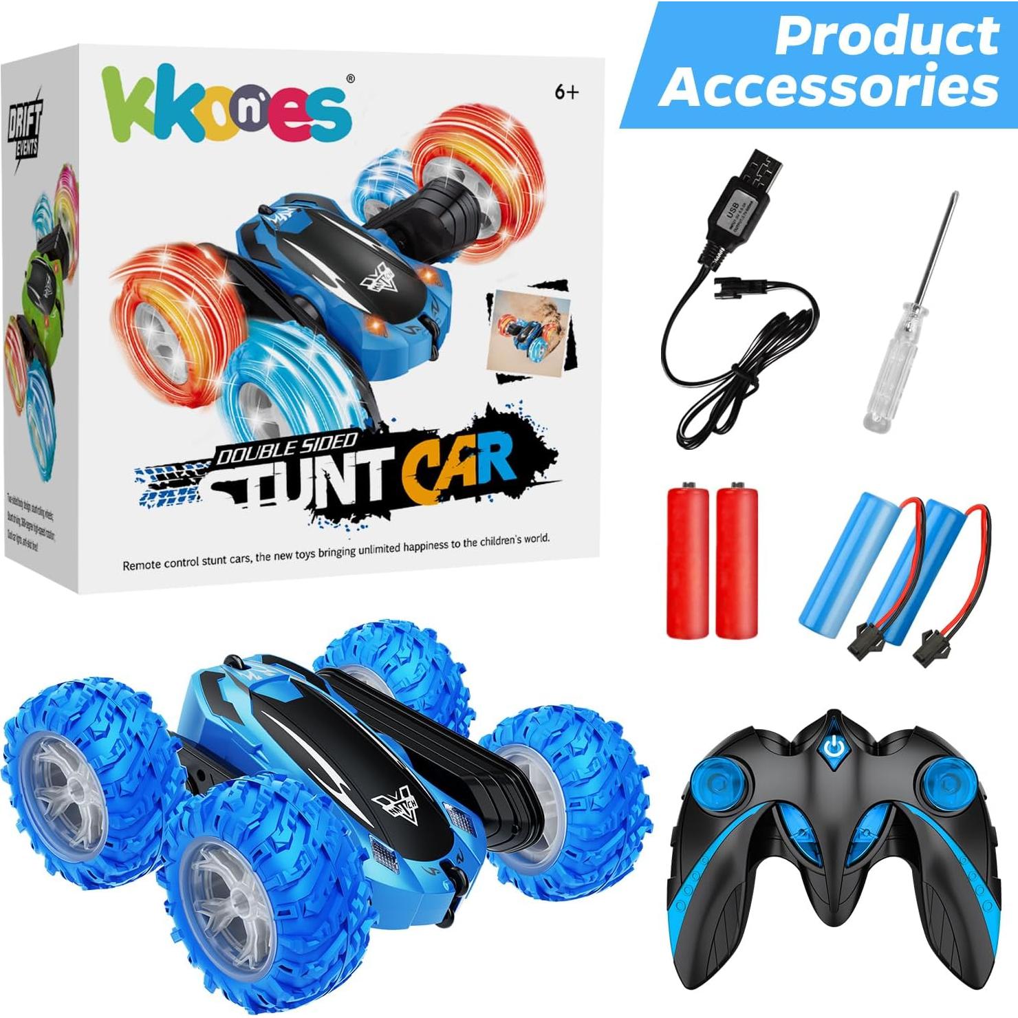 Coche RC Acrobático KKONES 360° LED Azul 0.45kg