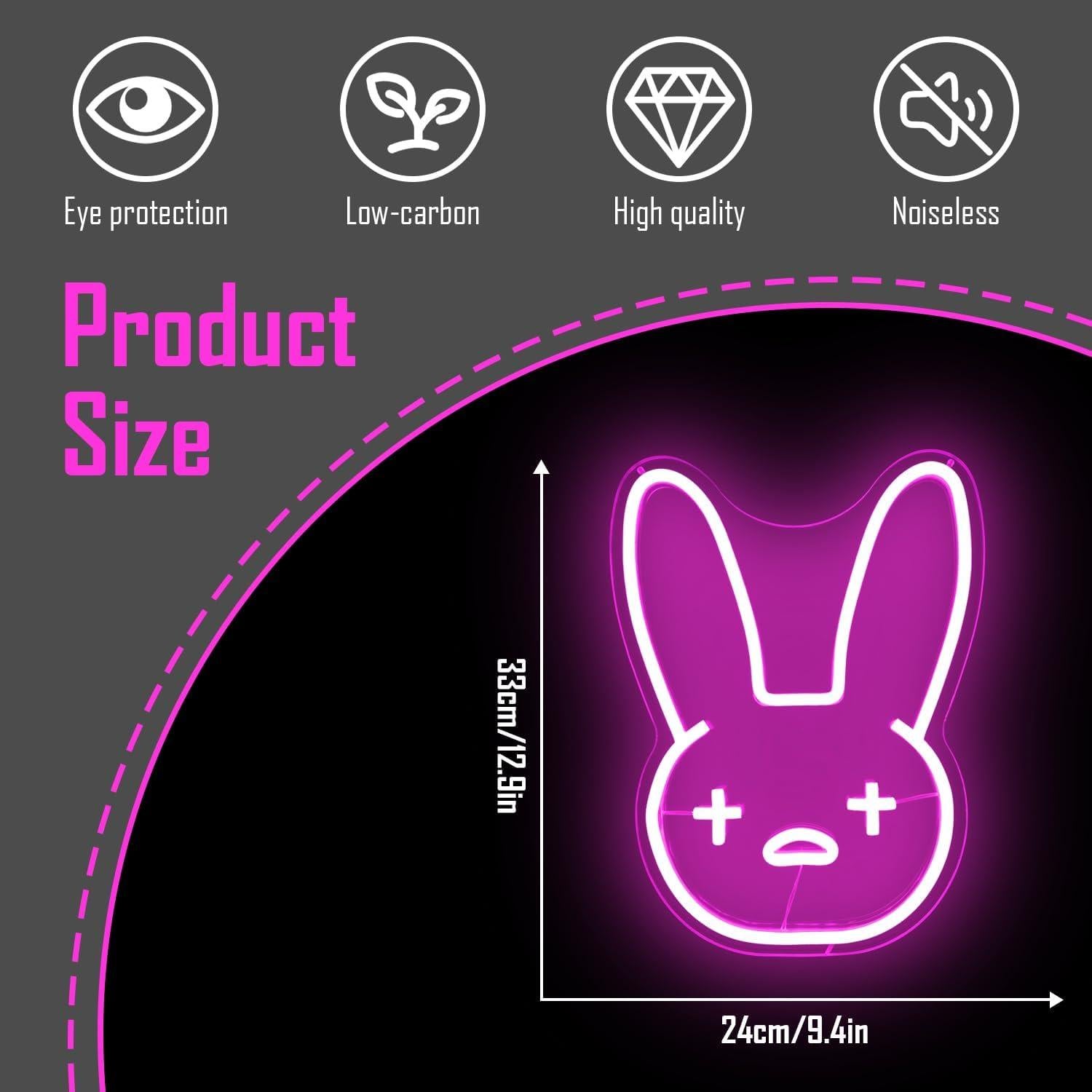 Letrero Neón Malito Conejo CinsYarn 30x10 cm Dimmable