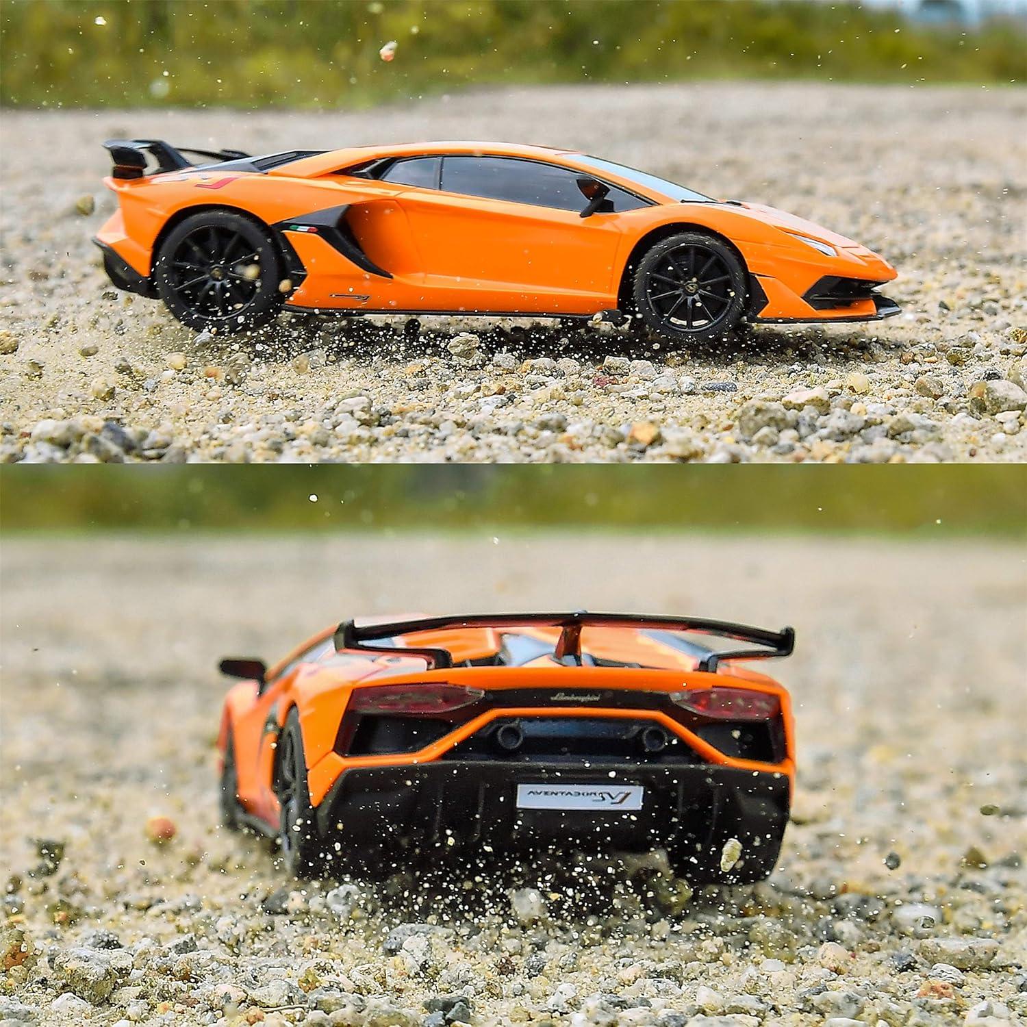 Coche de Control Remoto BEZGAR Lambo Aventador SVJ 1:24 Naranja