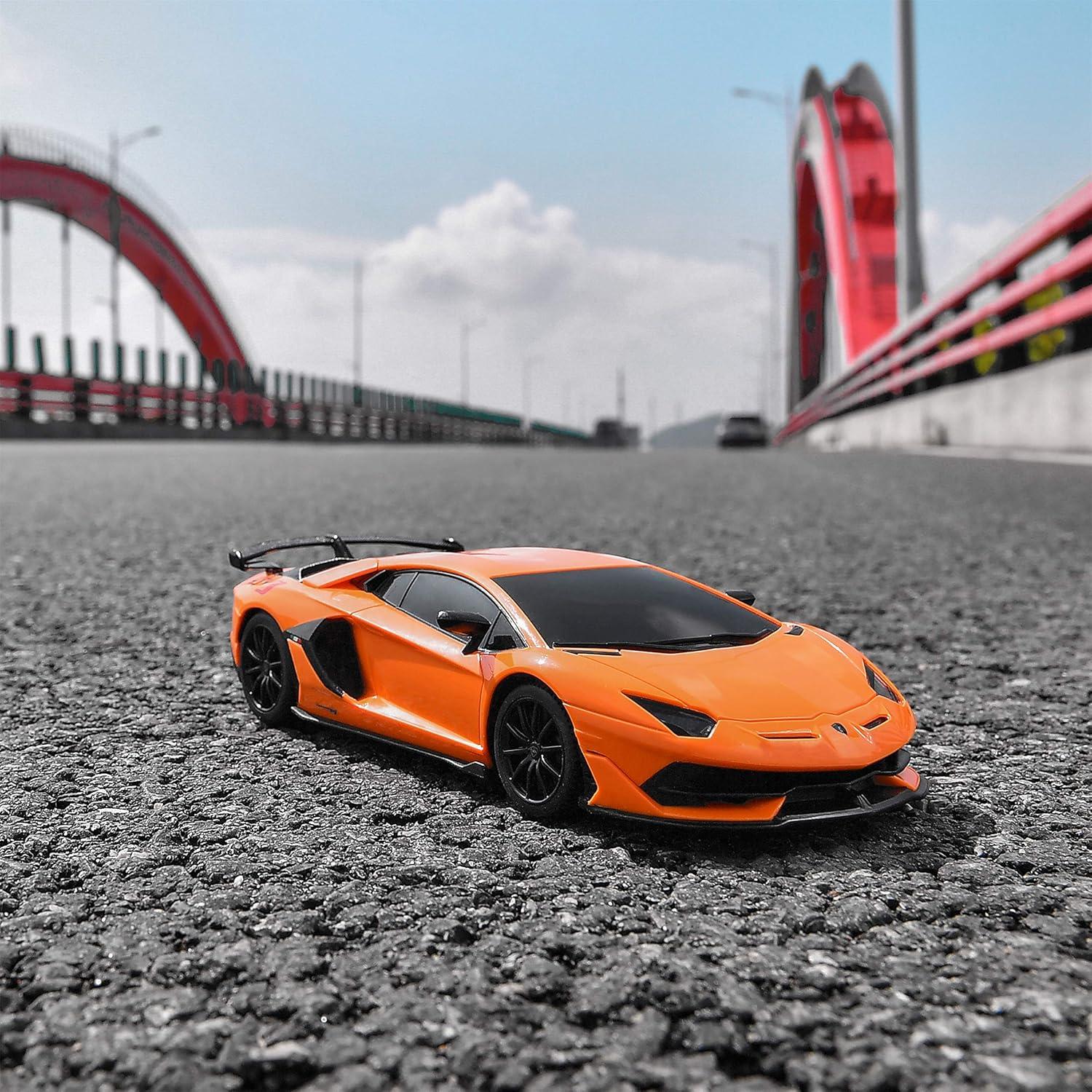 Coche de Control Remoto BEZGAR Lambo Aventador SVJ 1:24 Naranja