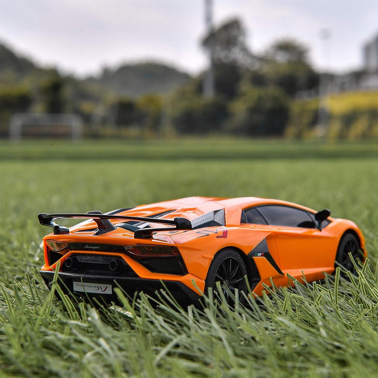 Coche de Control Remoto BEZGAR Lambo Aventador SVJ 1:24 Naranja