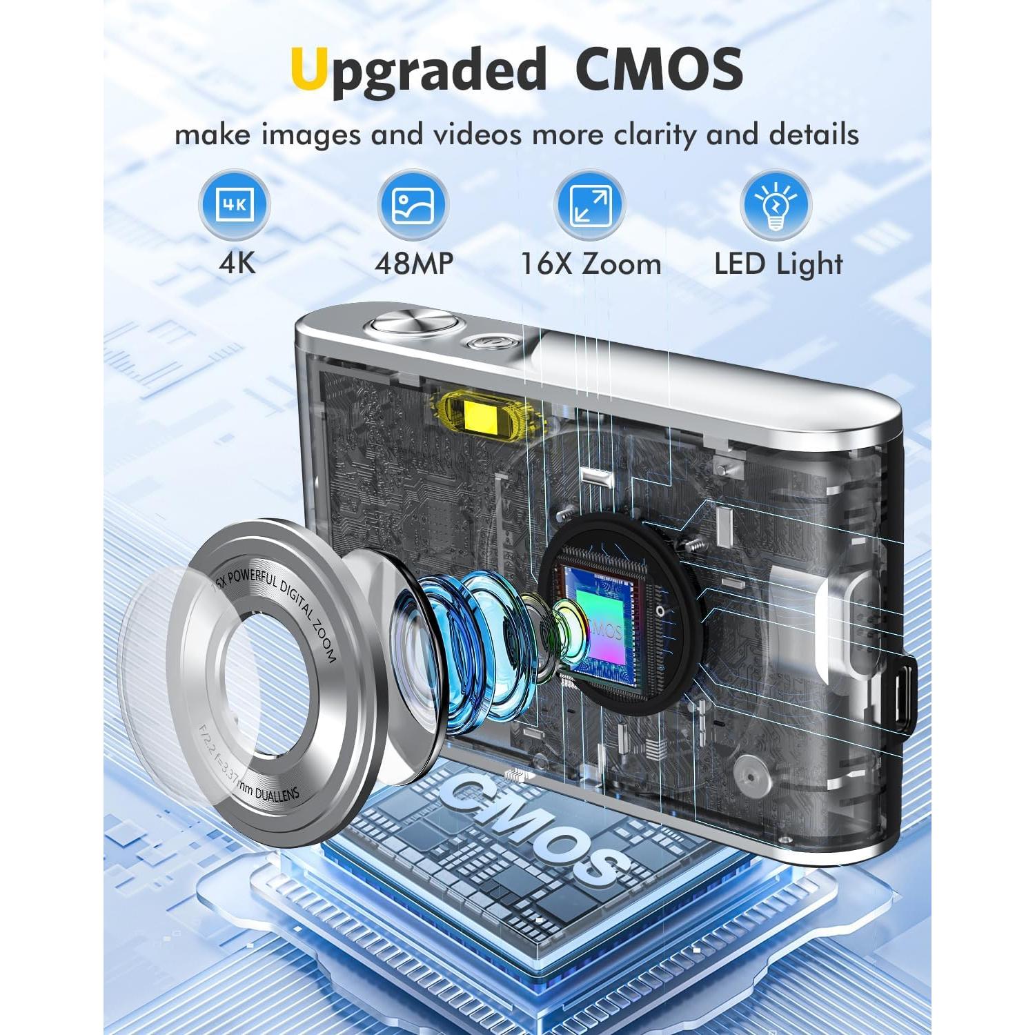 Cámara Digital 4K YOODEE DC306L 48MP Doble Lente Compacta